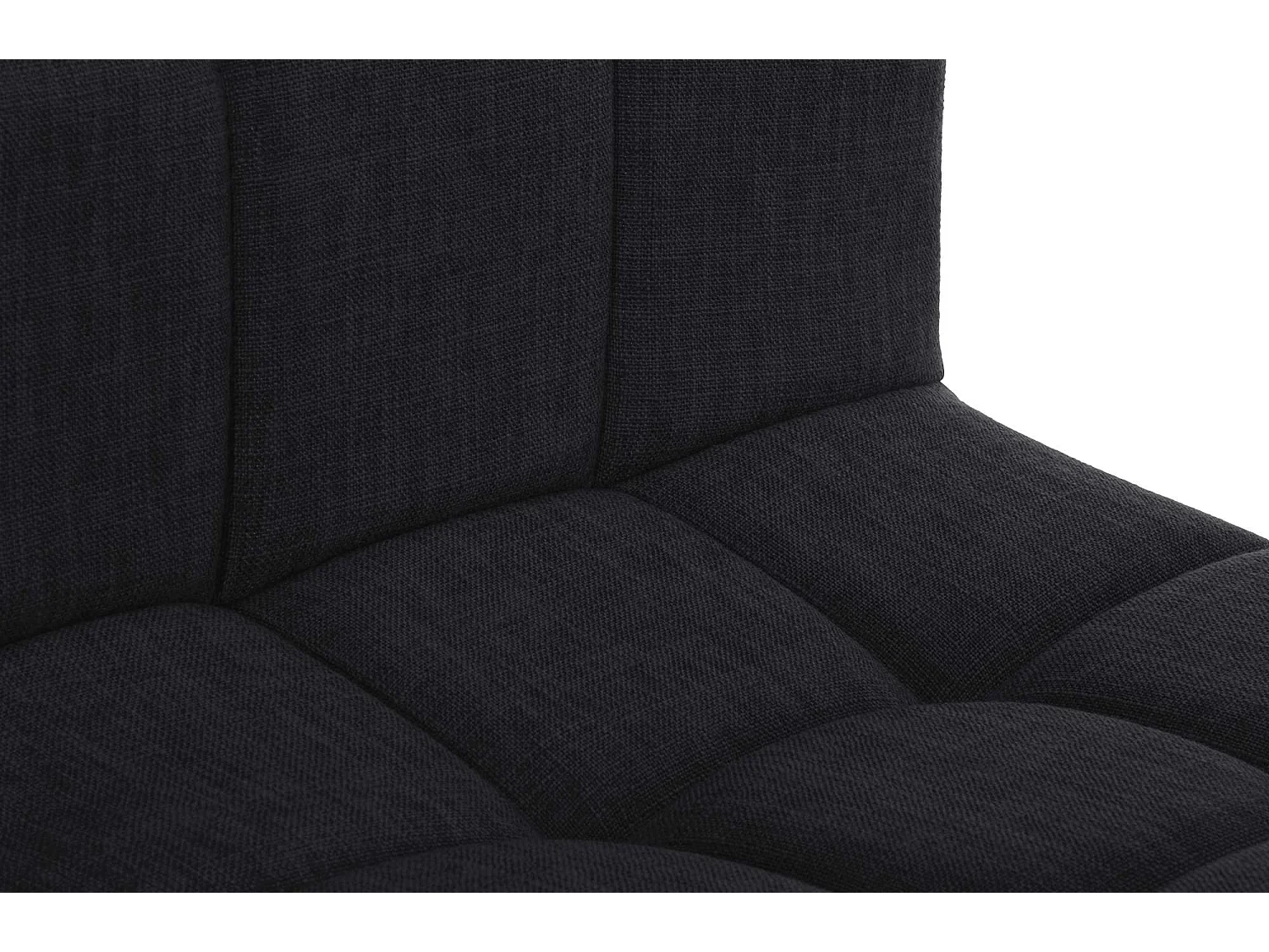 Tabouret de bar - Tissu & Métal - Noir - Calma