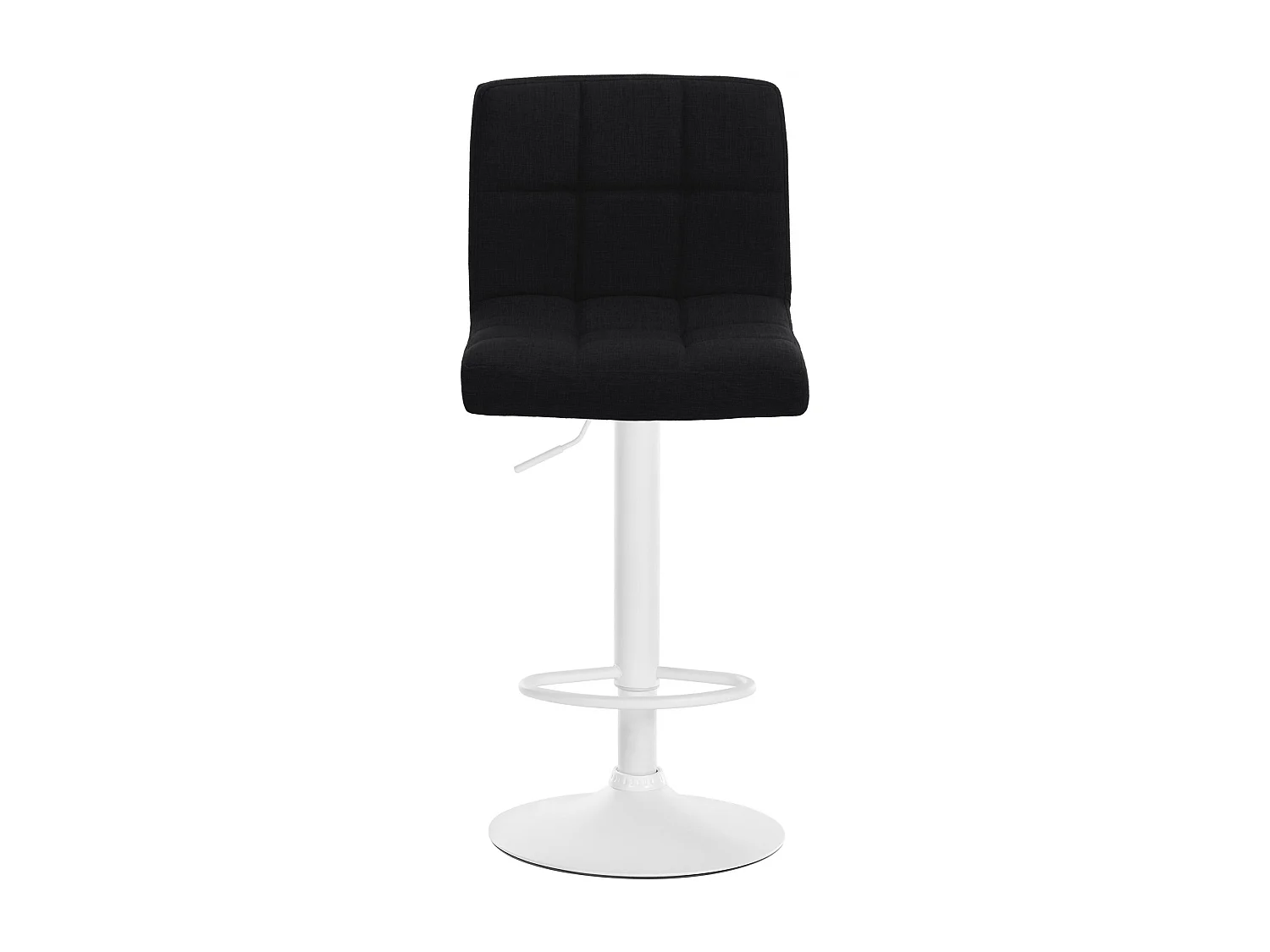 Lot de 2  Tabouret de bar - Tissu & Métal blanc mat - Noir - Calma