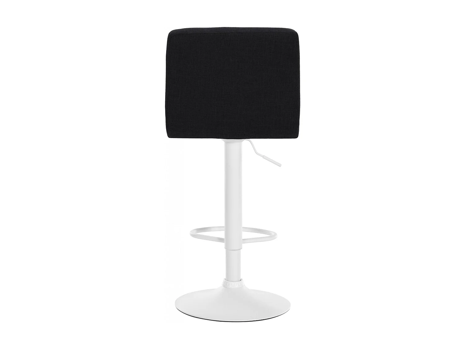 Lot de 2  Tabouret de bar - Tissu & Métal blanc mat - Noir - Calma
