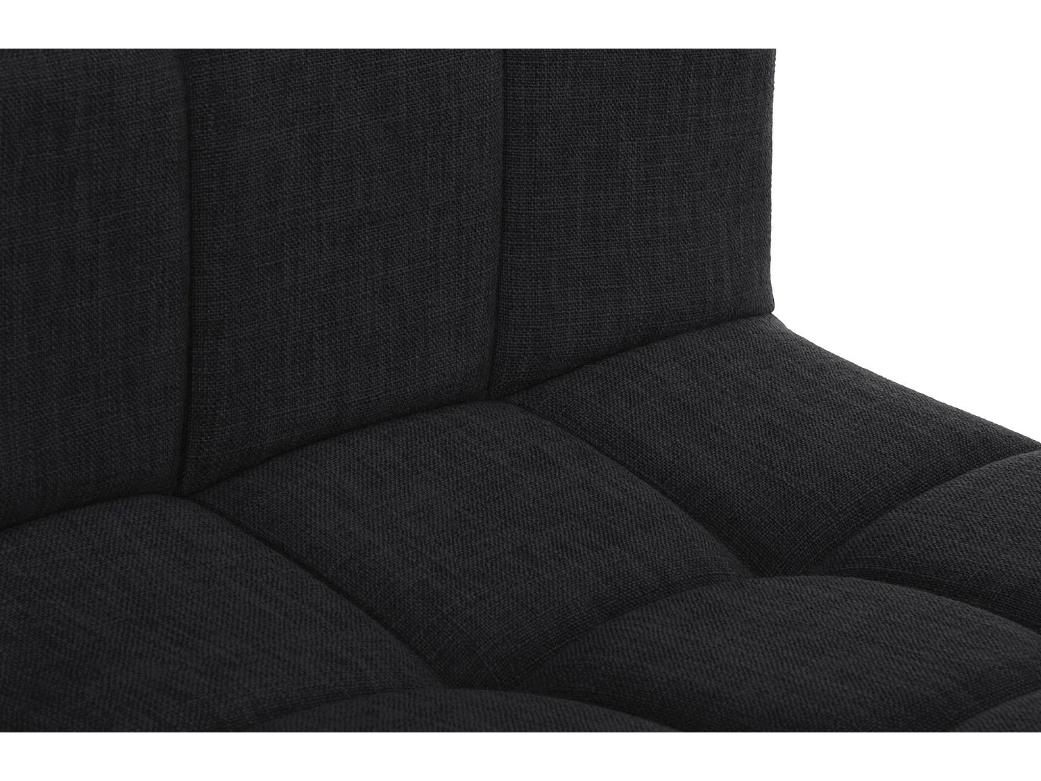 Lot de 2  Tabouret de bar - Tissu & Métal blanc mat - Noir - Calma