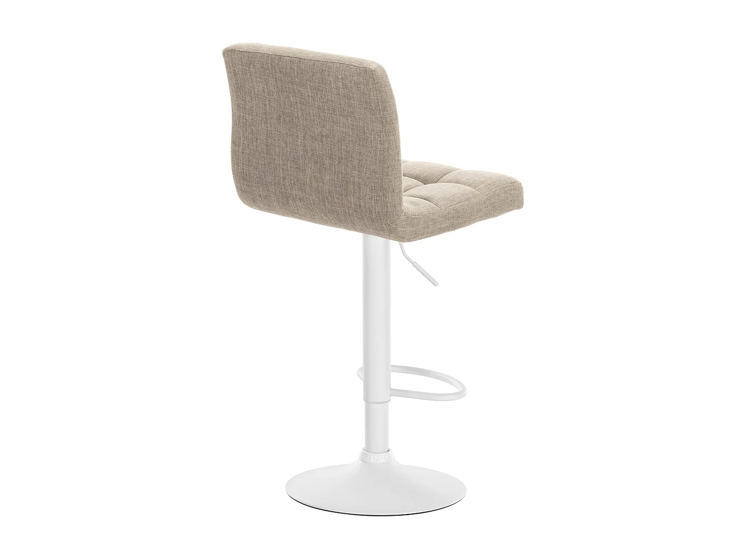Lot de 2  Tabouret de bar - Tissu & Métal blanc mat - Crème - Calma