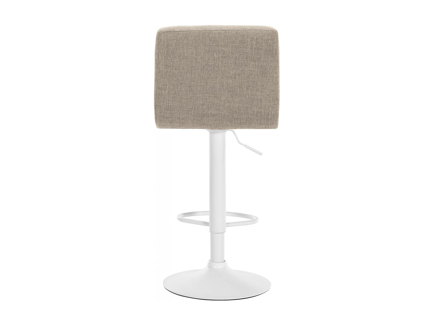 Lot de 2  Tabouret de bar - Tissu & Métal blanc mat - Crème - Calma