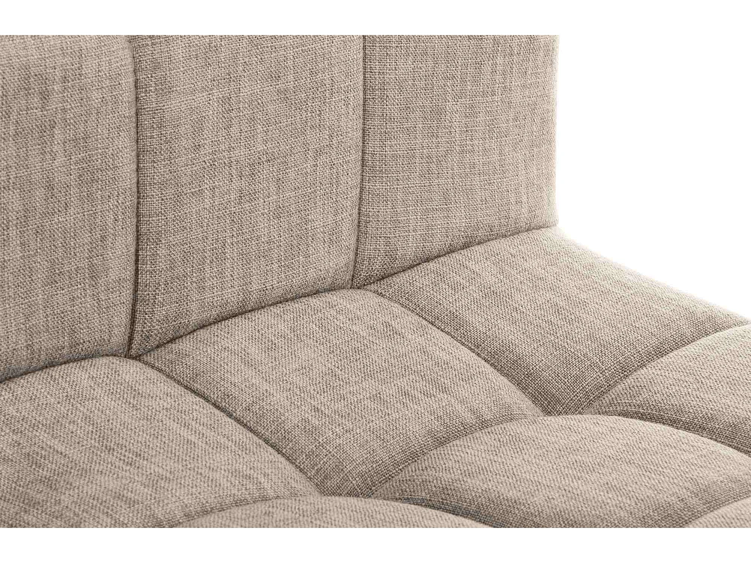 Lot de 2  Tabouret de bar - Tissu & Métal blanc mat - Crème - Calma