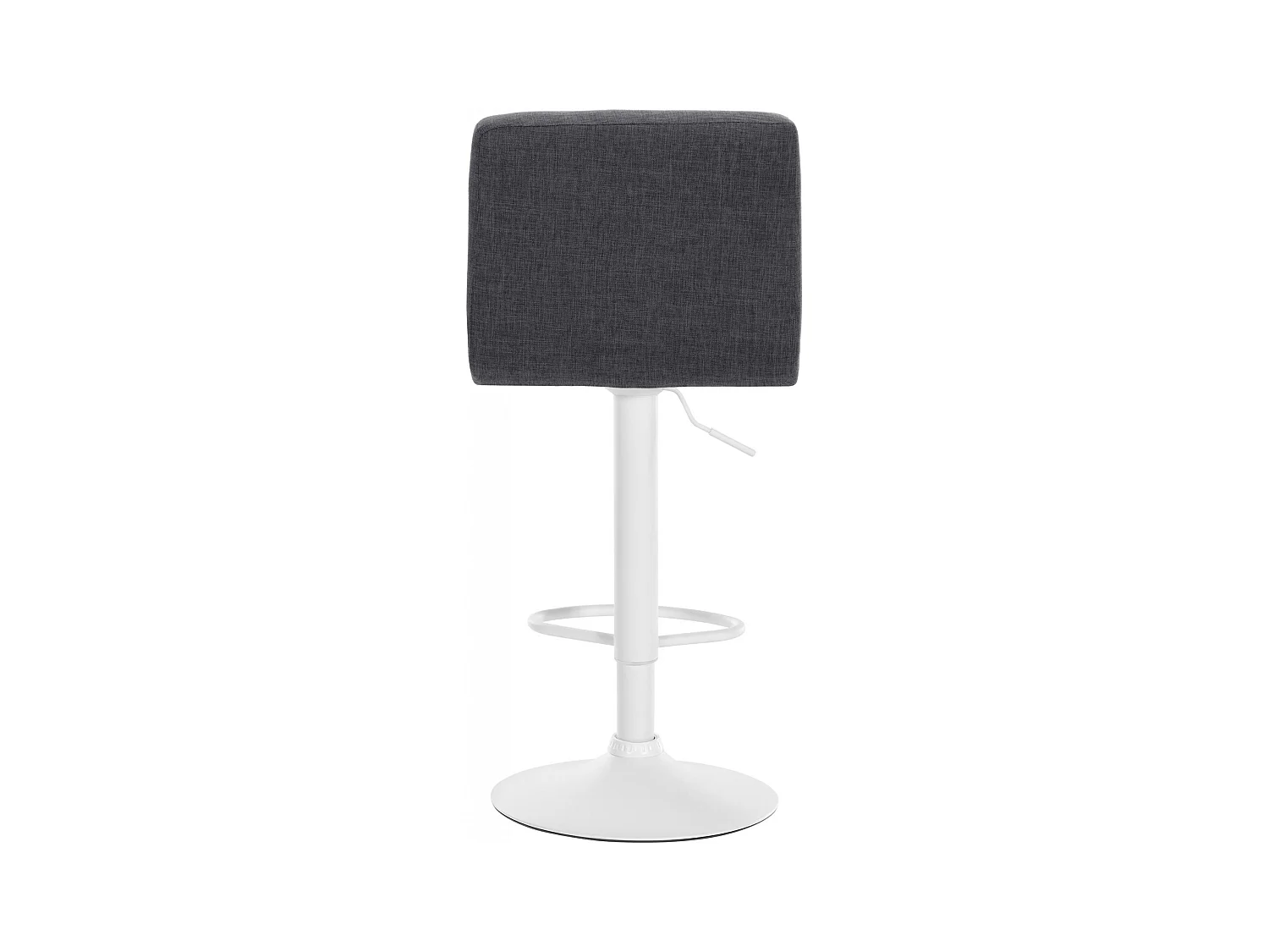 Lot de 2  Tabouret de bar - Tissu & Métal blanc mat - Gris clair - Calma