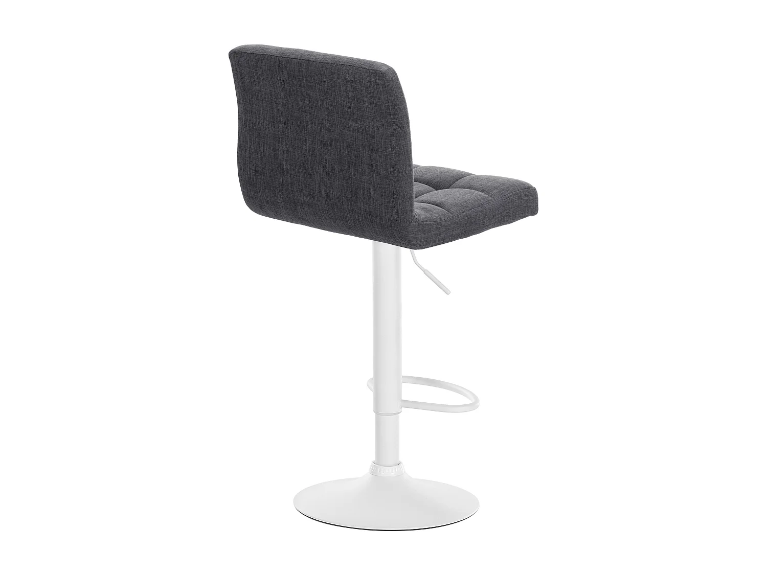 Lot de 2  Tabouret de bar - Tissu & Métal blanc mat - Gris clair - Calma