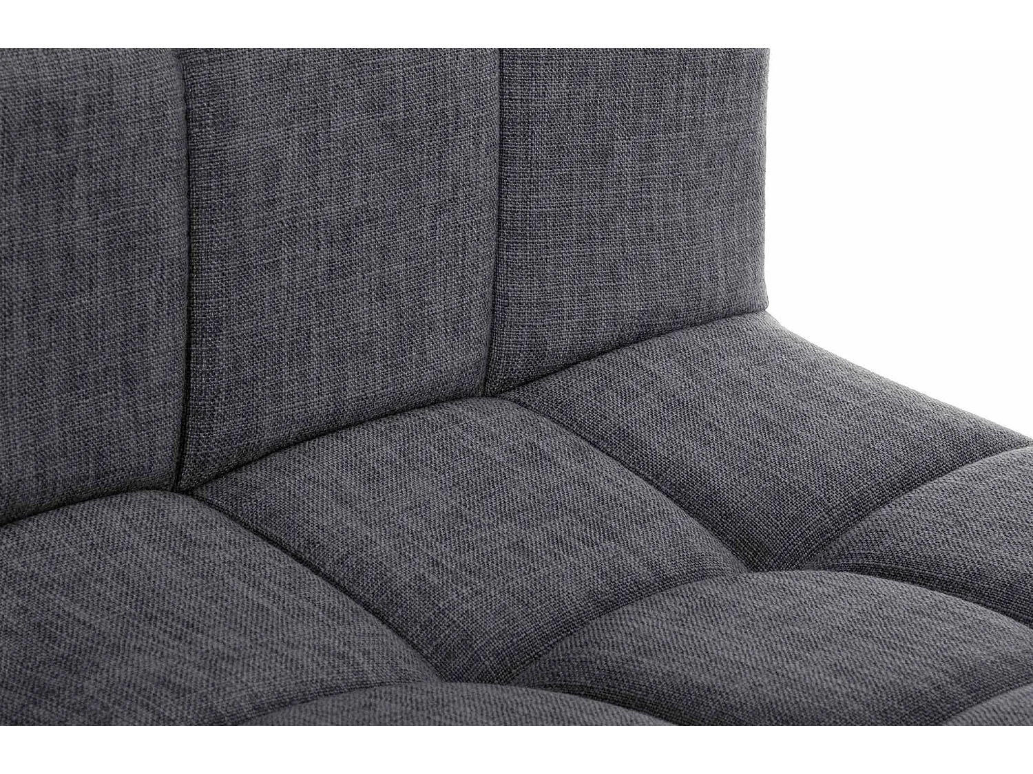 Lot de 2  Tabouret de bar - Tissu & Métal blanc mat - Gris clair - Calma