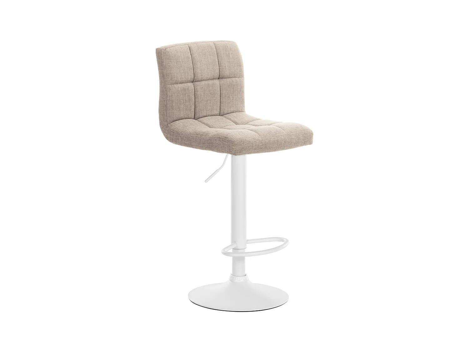Tabouret de bar - Tissu & Métal - Crème - Calma