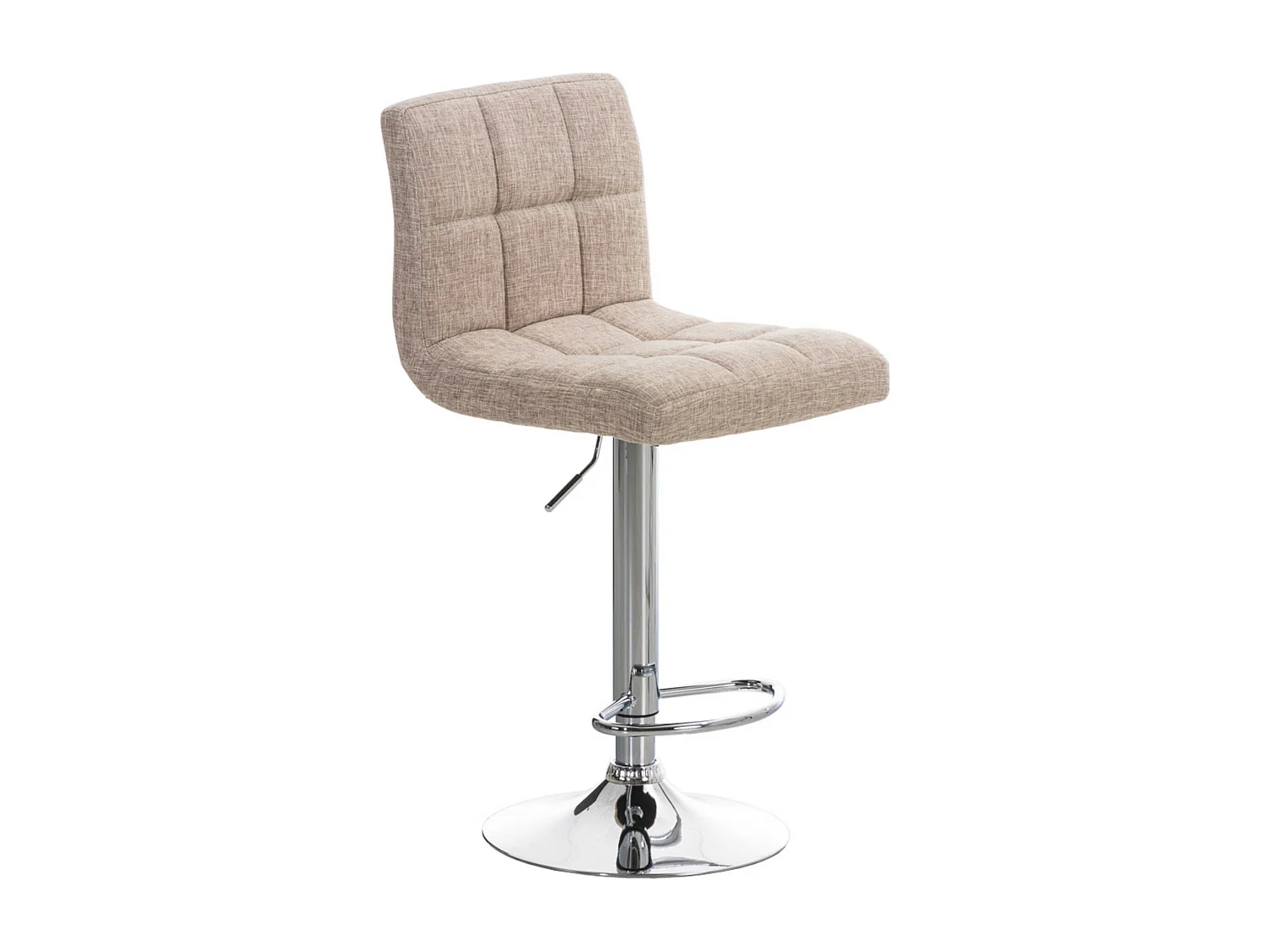 Lot de 2  Tabouret de bar - Tissu - Crème - Peru