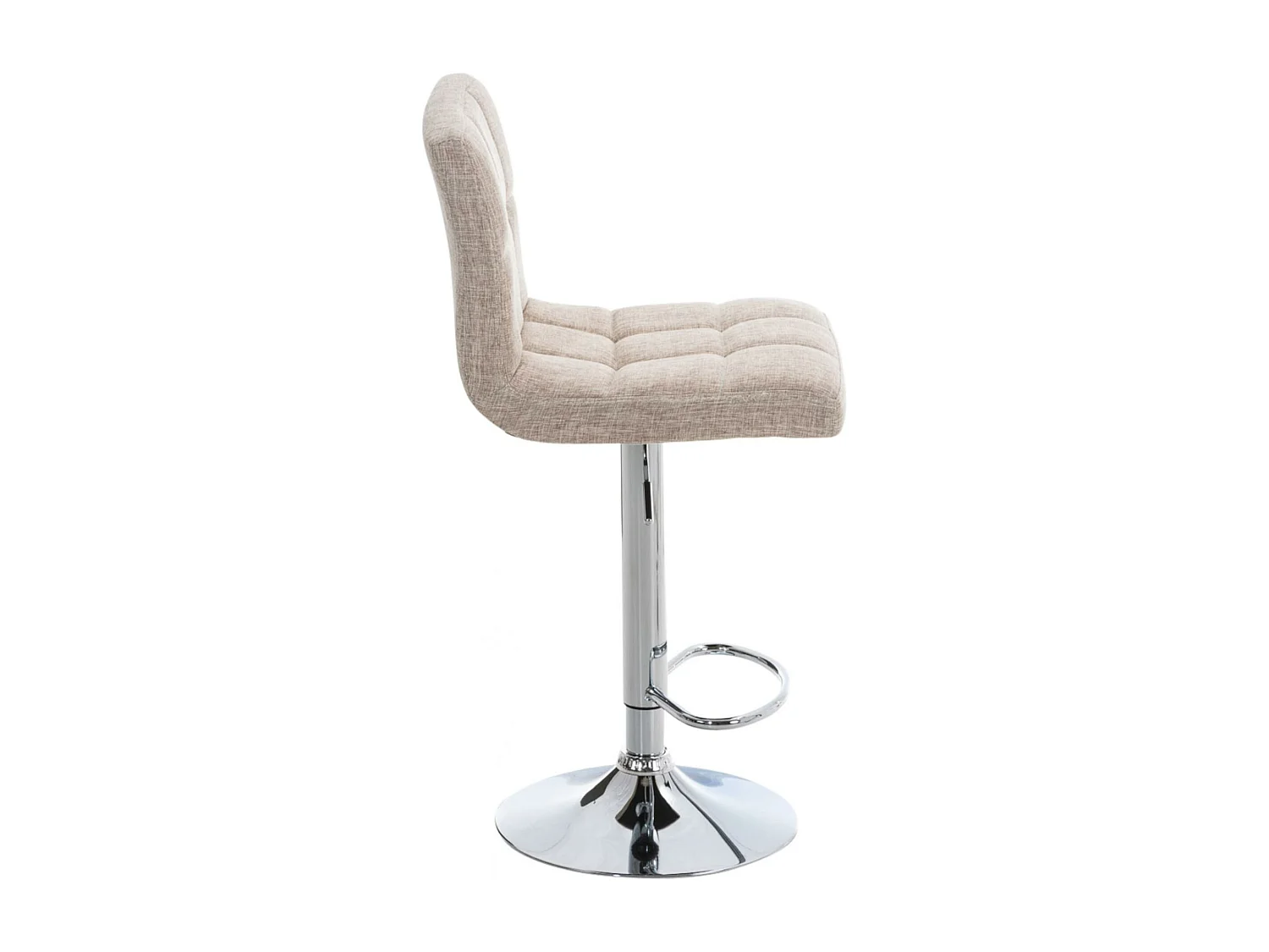 Lot de 2  Tabouret de bar - Tissu - Crème - Peru