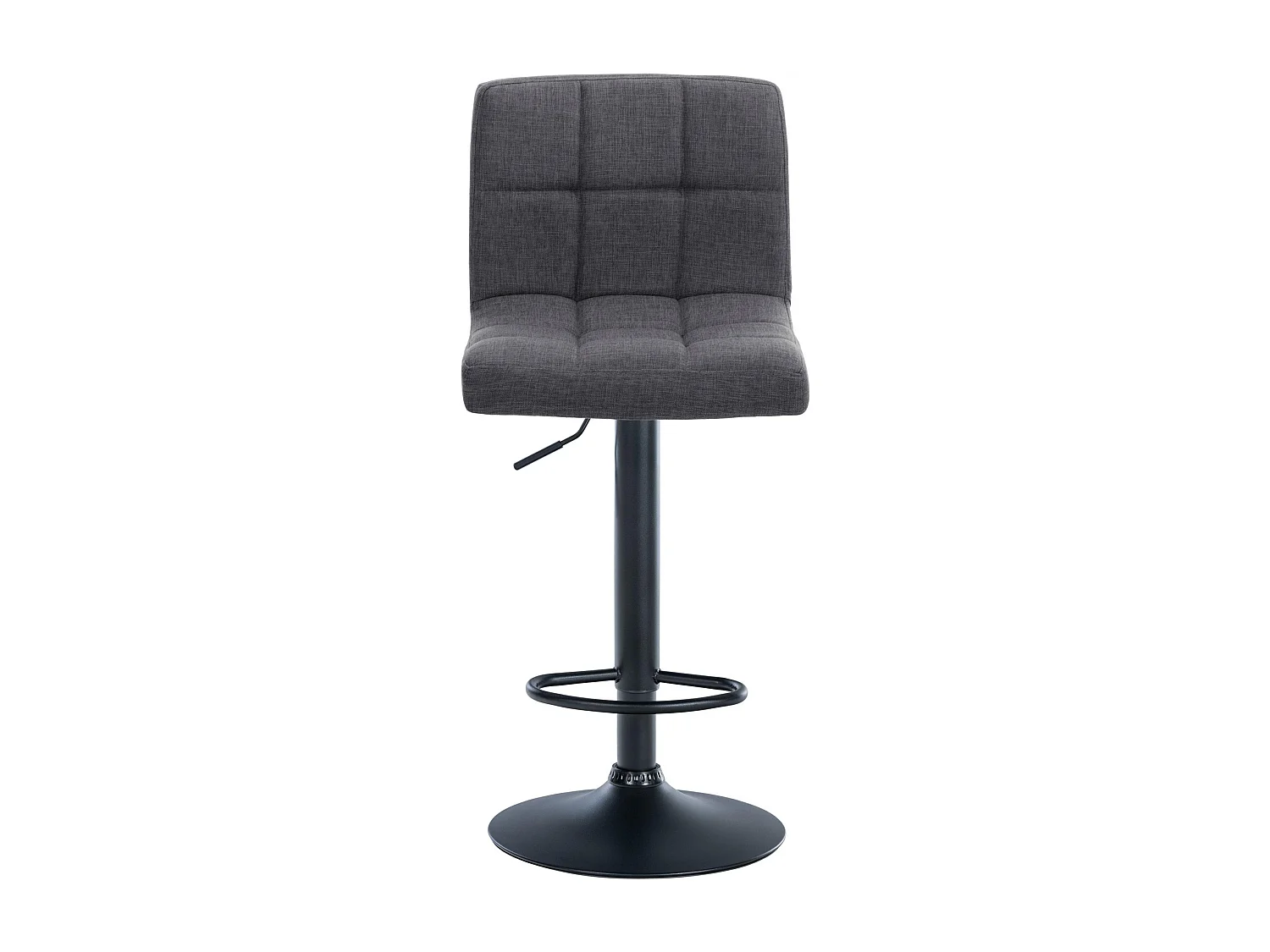 Lot de 2  Tabouret de bar - Tissu & Métal noir mat - Gris clair - Calma