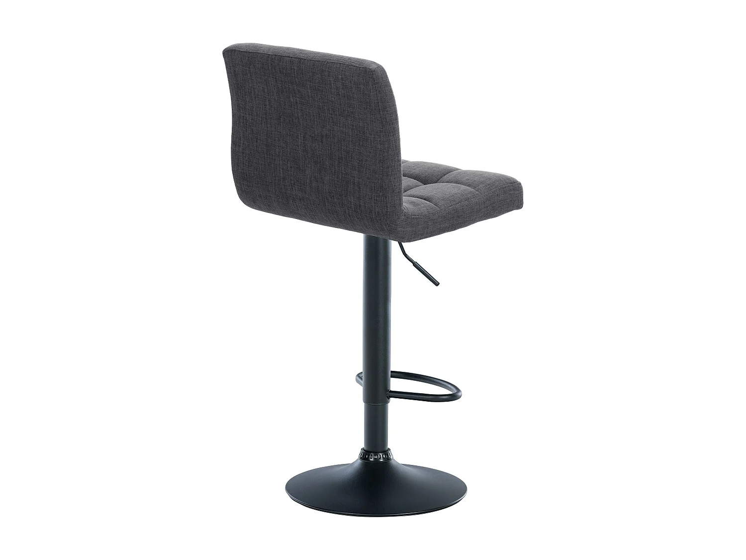 Lot de 2  Tabouret de bar - Tissu & Métal noir mat - Gris clair - Calma