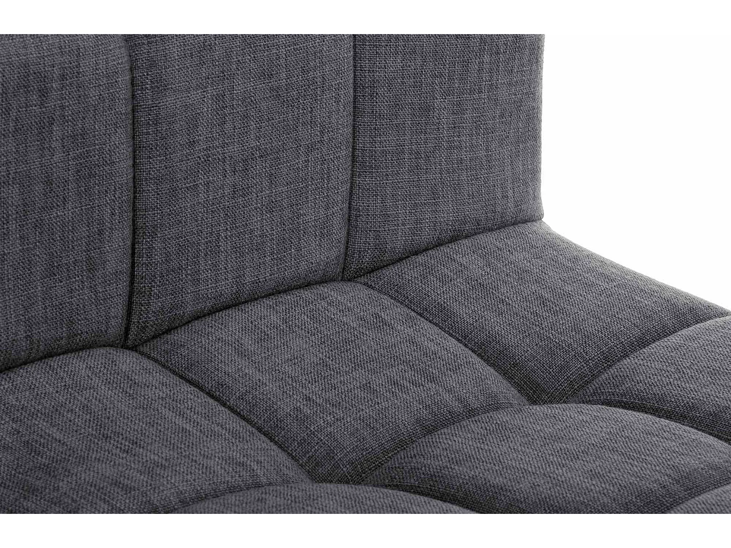 Lot de 2  Tabouret de bar - Tissu & Métal noir mat - Gris clair - Calma