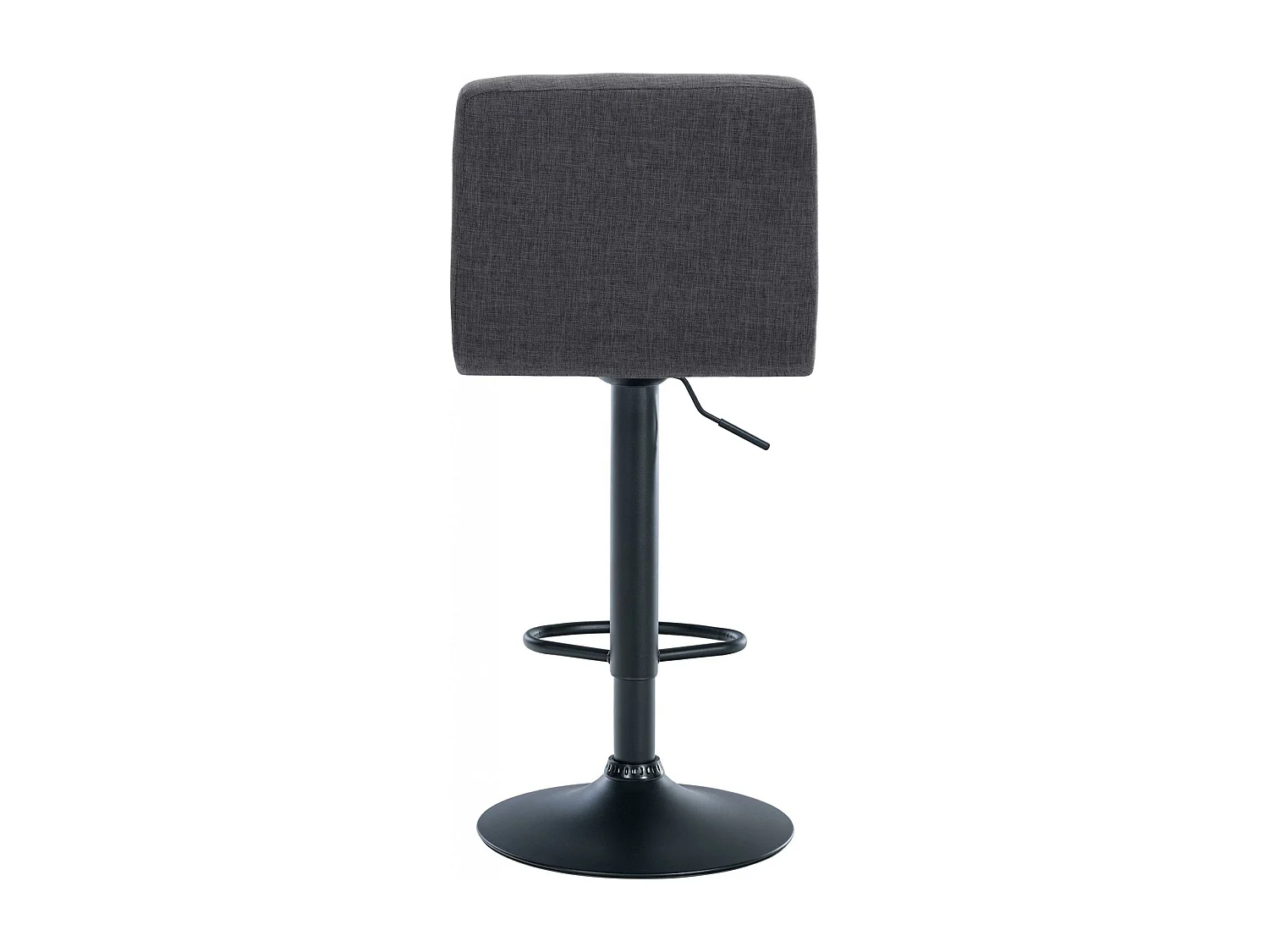 Lot de 2  Tabouret de bar - Tissu & Métal noir mat - Gris clair - Calma