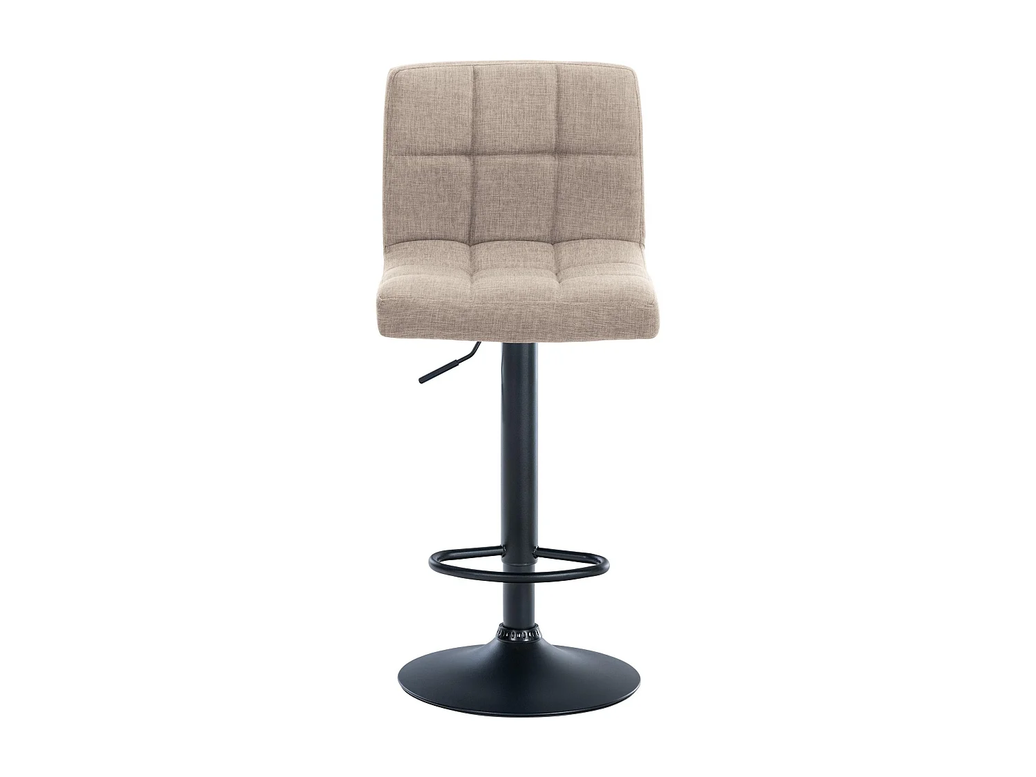 Lot de 2  Tabouret de bar - Tissu & Métal noir mat - Crème - Calma