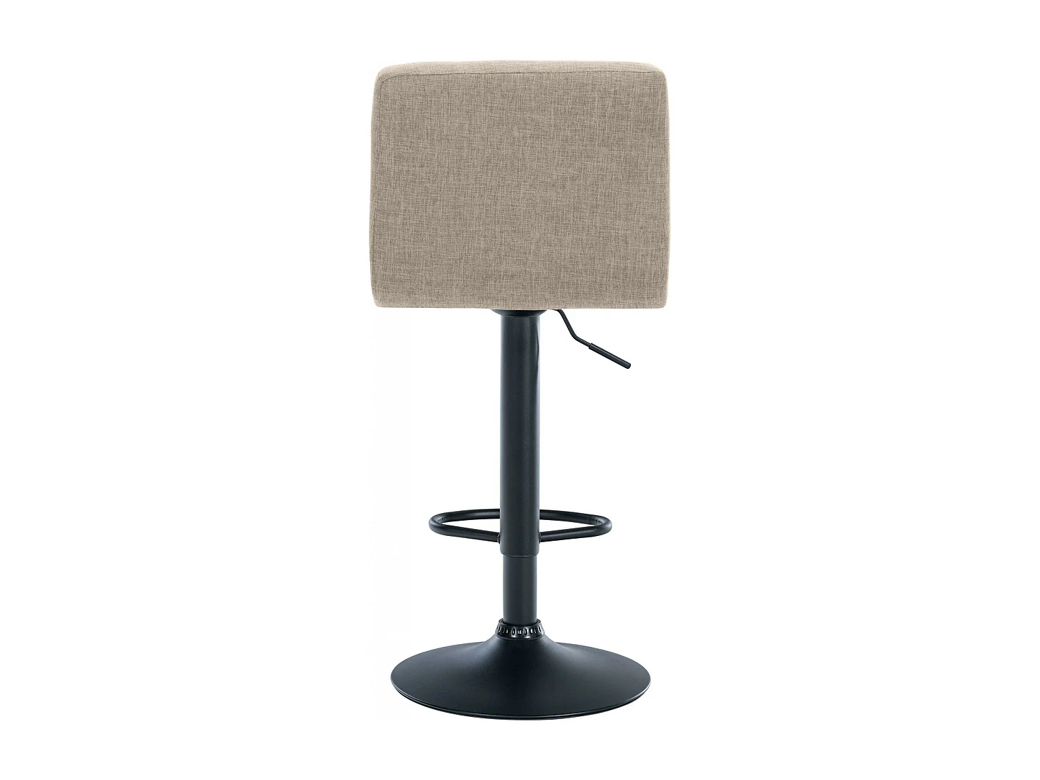 Lot de 2  Tabouret de bar - Tissu & Métal noir mat - Crème - Calma