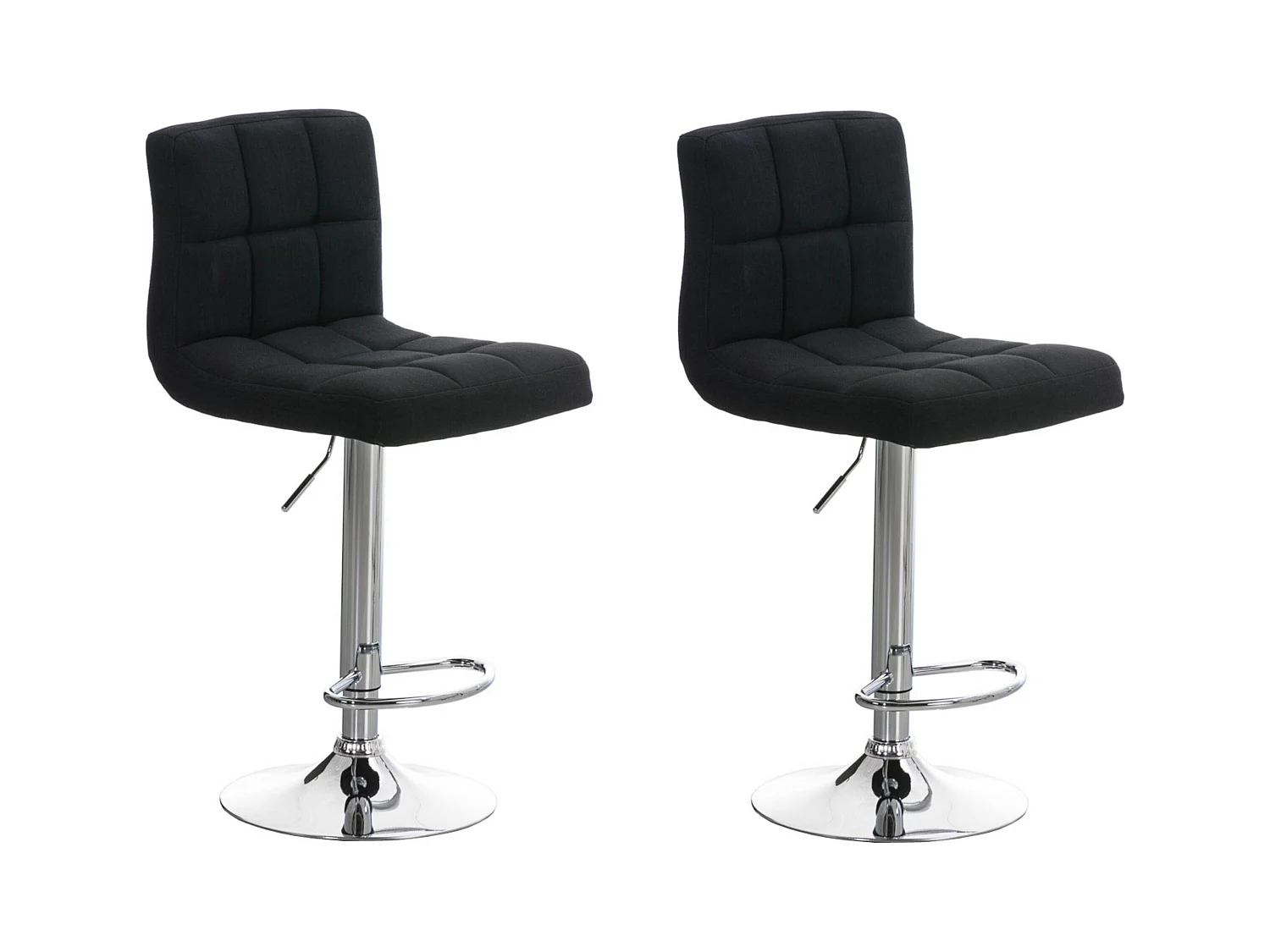 Lot de 2  Tabouret de bar - Tissu - Noir - Peru