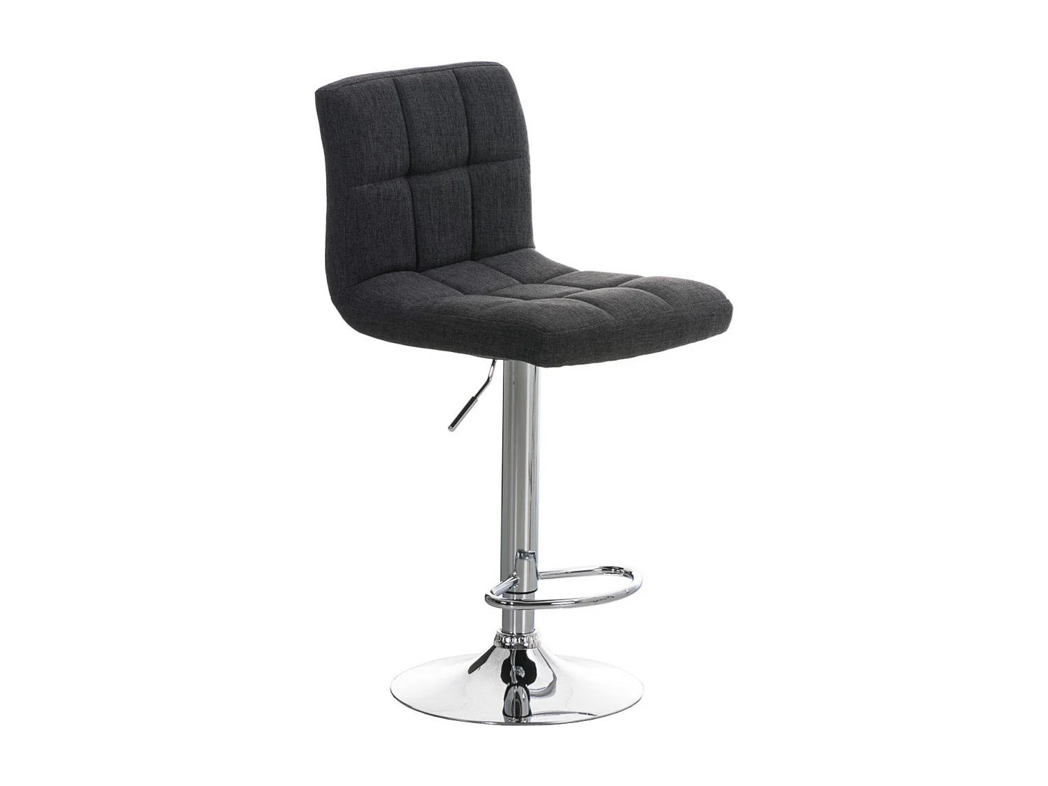 Lot de 2  Tabouret de bar - Tissu - Gris foncé - Peru