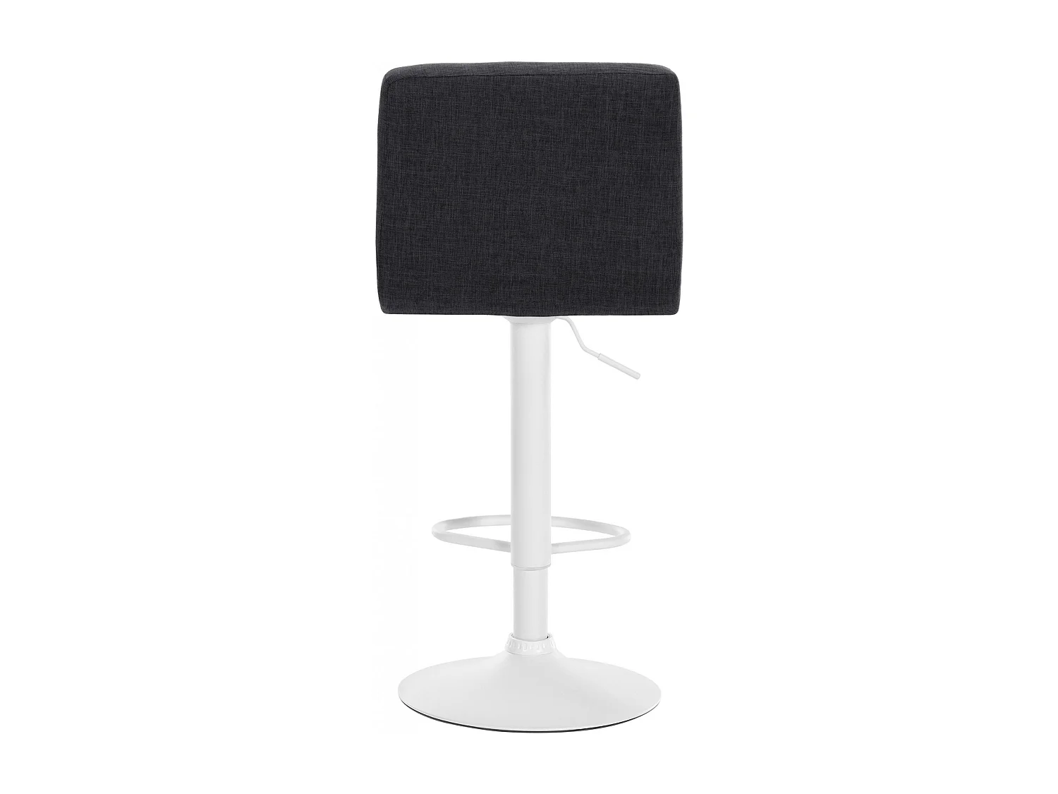 Lot de 2  Tabouret de bar - Tissu & Métal blanc mat - Gris foncé - Calma