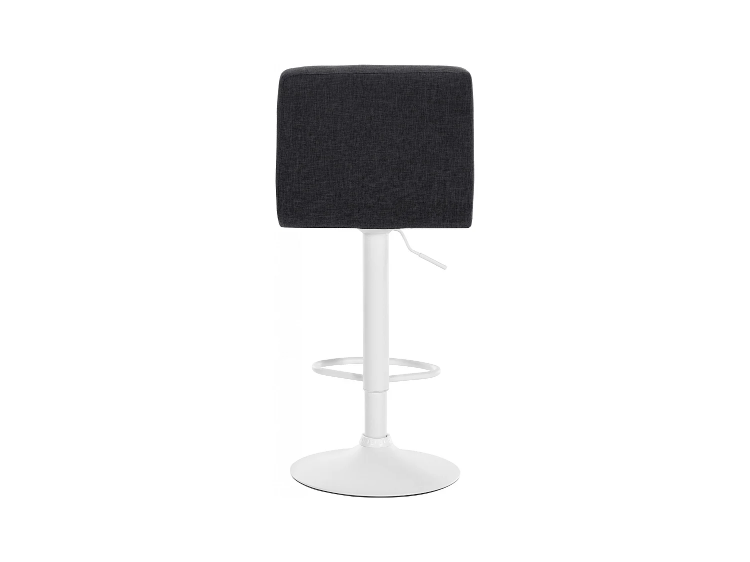 Lot de 2  Tabouret de bar - Tissu & Métal blanc mat - Gris foncé - Calma
