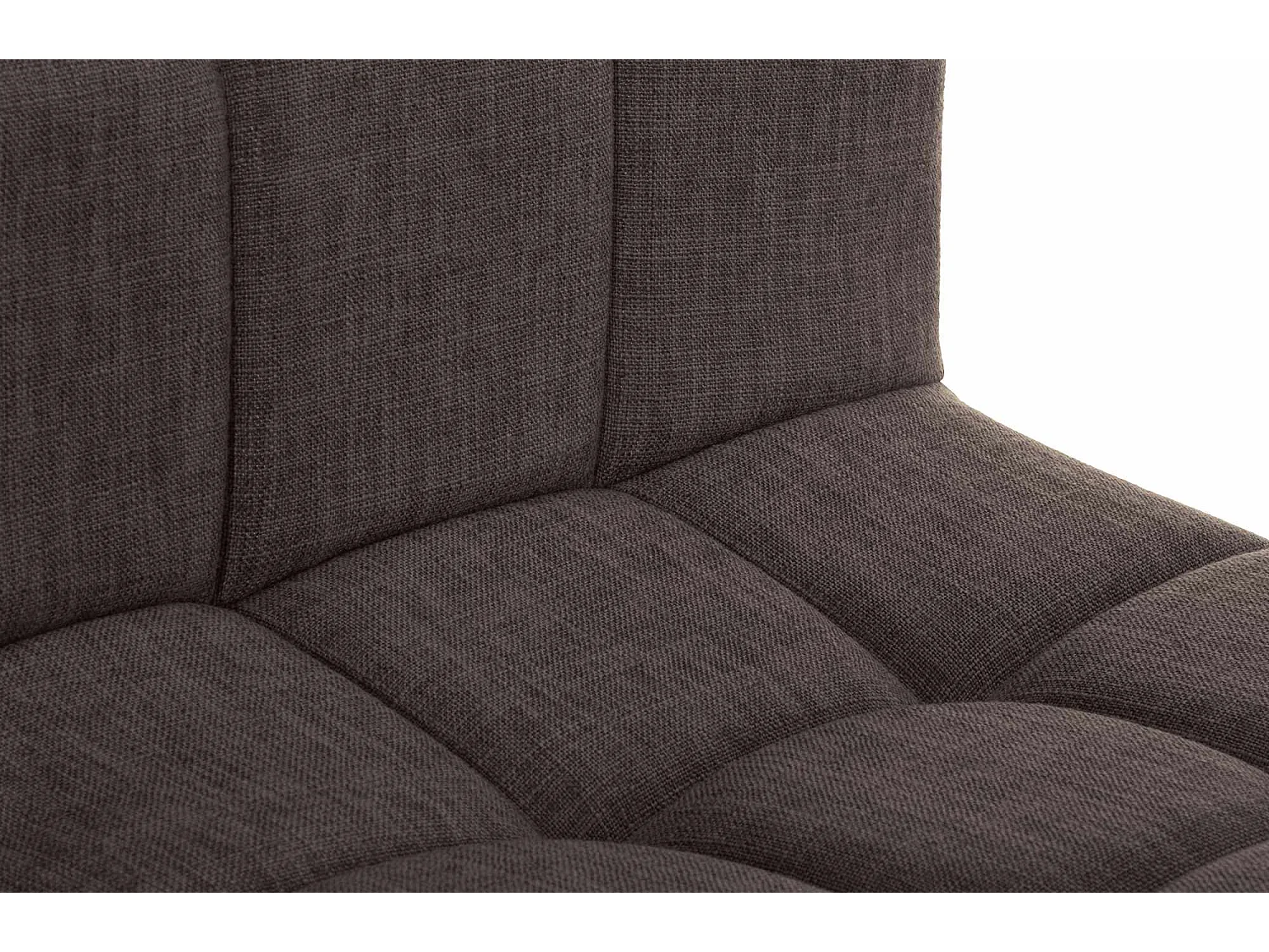 Lot de 2  Tabouret de bar - Tissu & Métal blanc mat - Marron - Calma