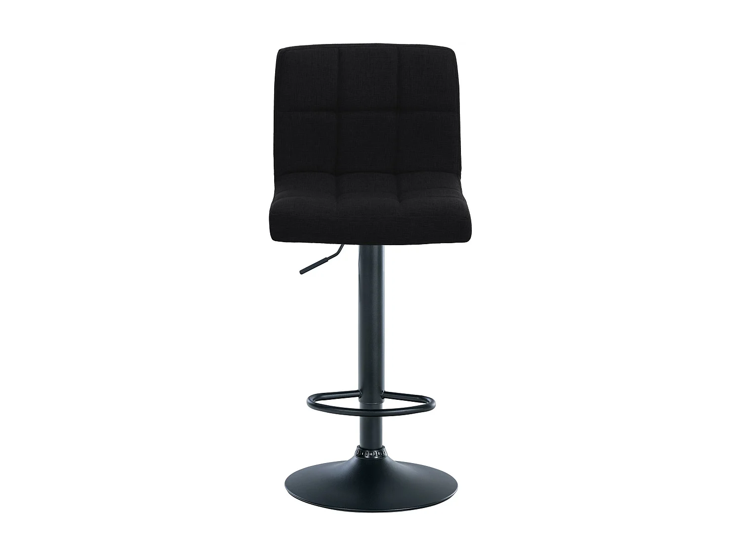 Lot de 2  Tabouret de bar - Tissu & Métal noir mat - Noir - Calma