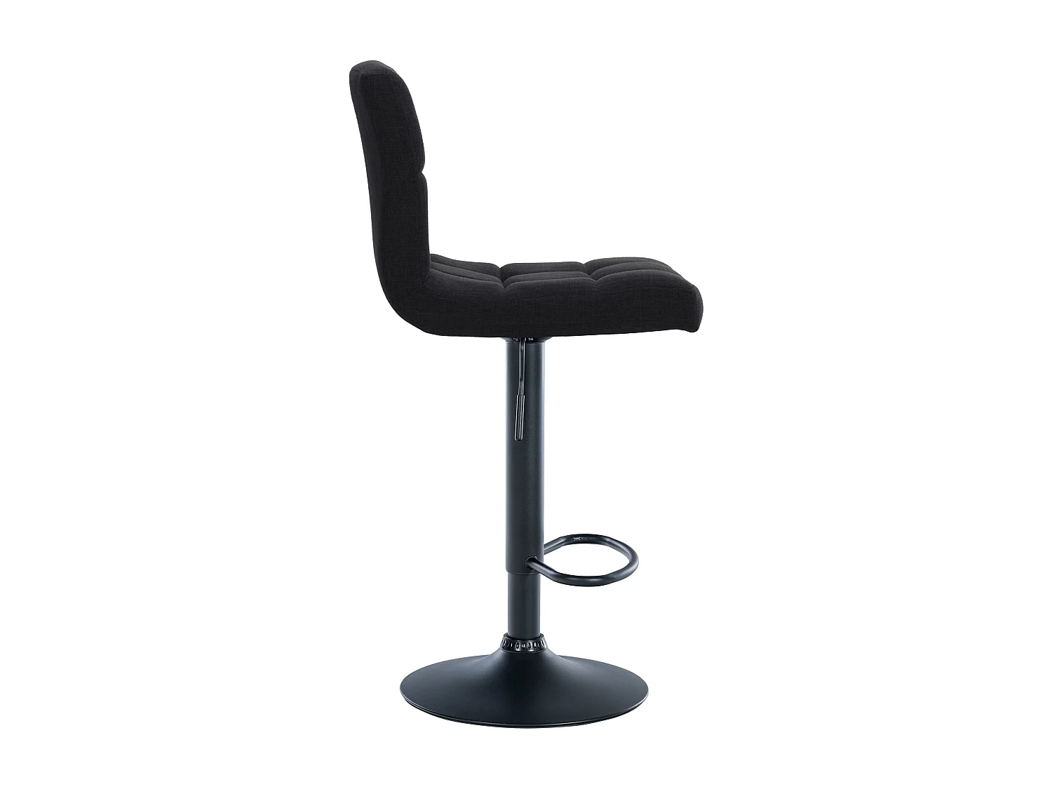 Lot de 2  Tabouret de bar - Tissu & Métal noir mat - Noir - Calma