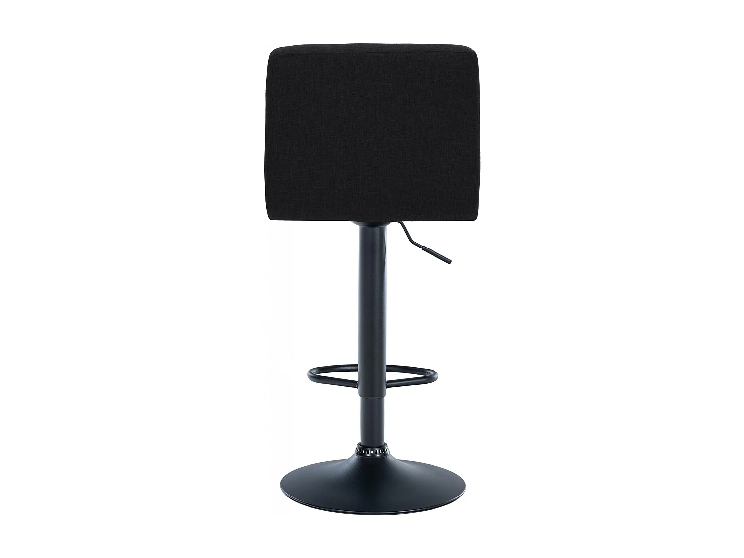 Lot de 2  Tabouret de bar - Tissu & Métal noir mat - Noir - Calma