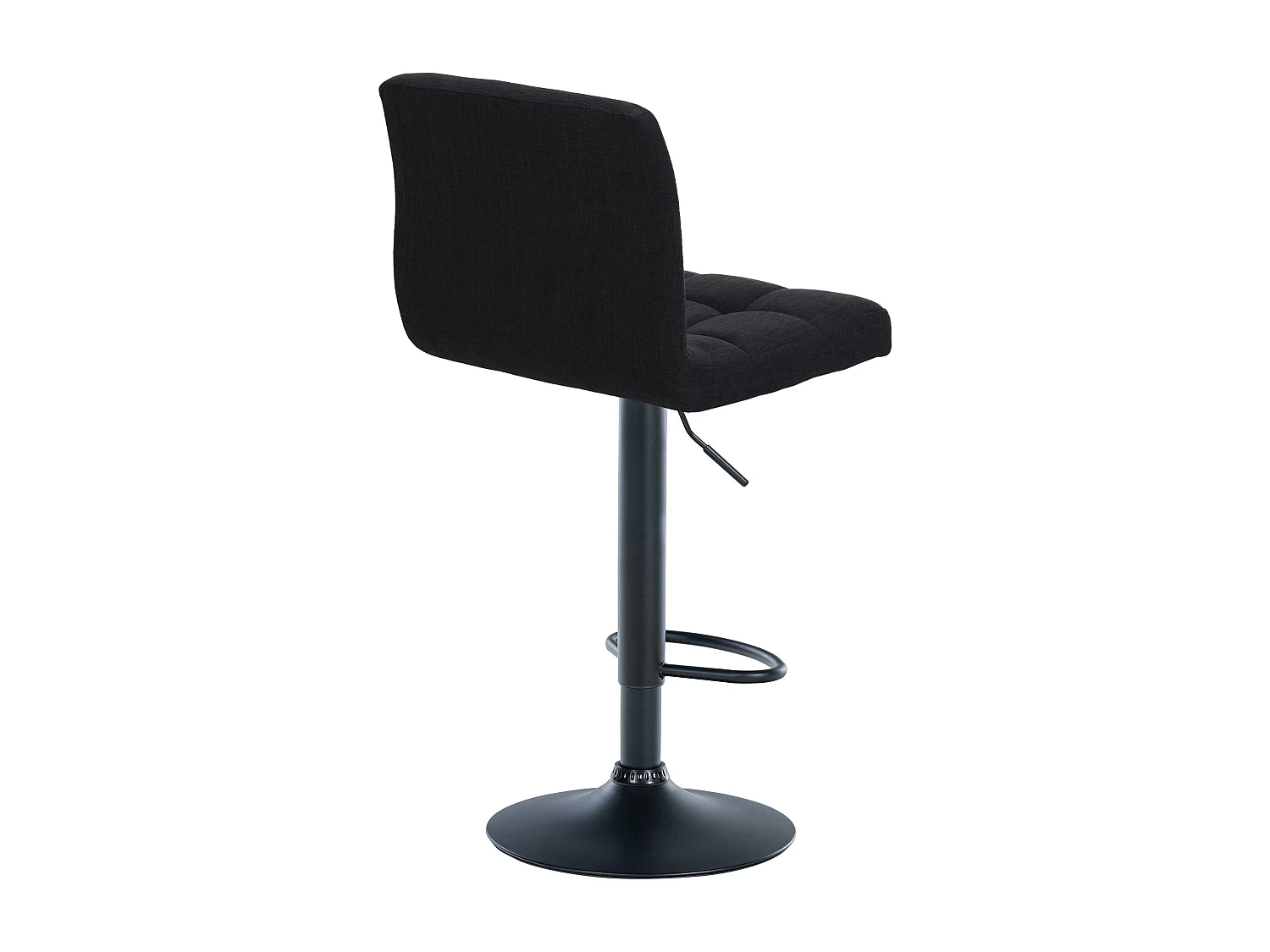 Lot de 2  Tabouret de bar - Tissu & Métal noir mat - Noir - Calma
