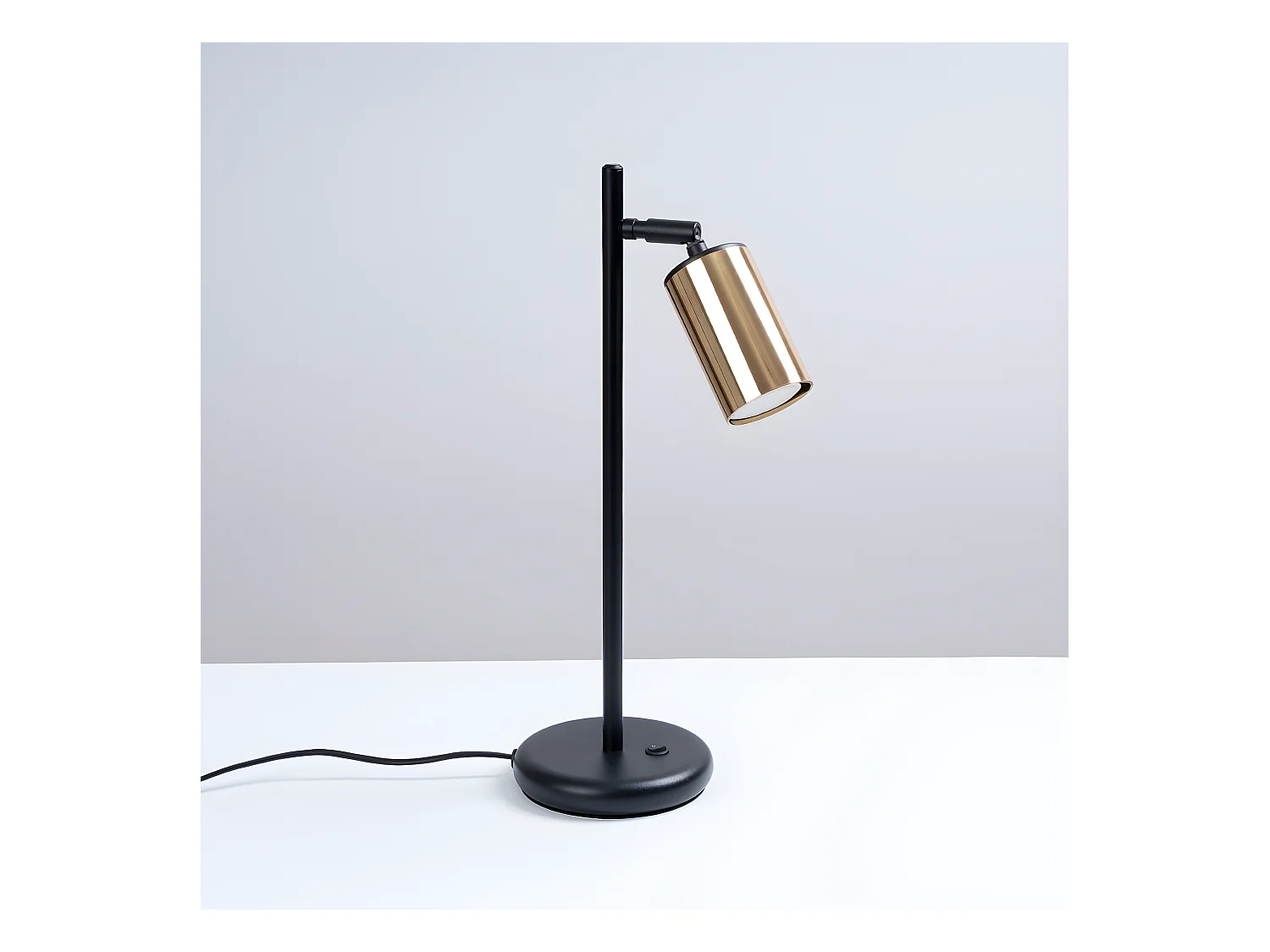 Lámparas De Escritorio Winx Moderno De Acero - 1 Fuentes Luminosas - L.13 X A.44 Cm - Oro Negro