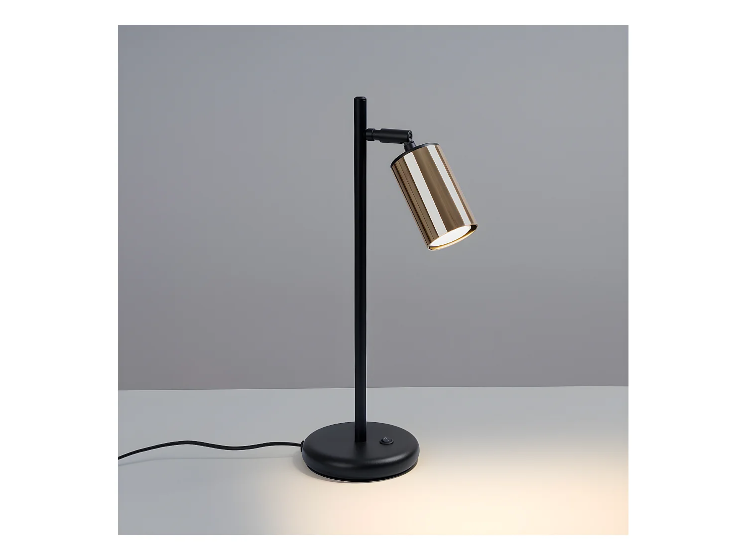 Lámparas De Escritorio Winx Moderno De Acero - 1 Fuentes Luminosas - L.13 X A.44 Cm - Oro Negro