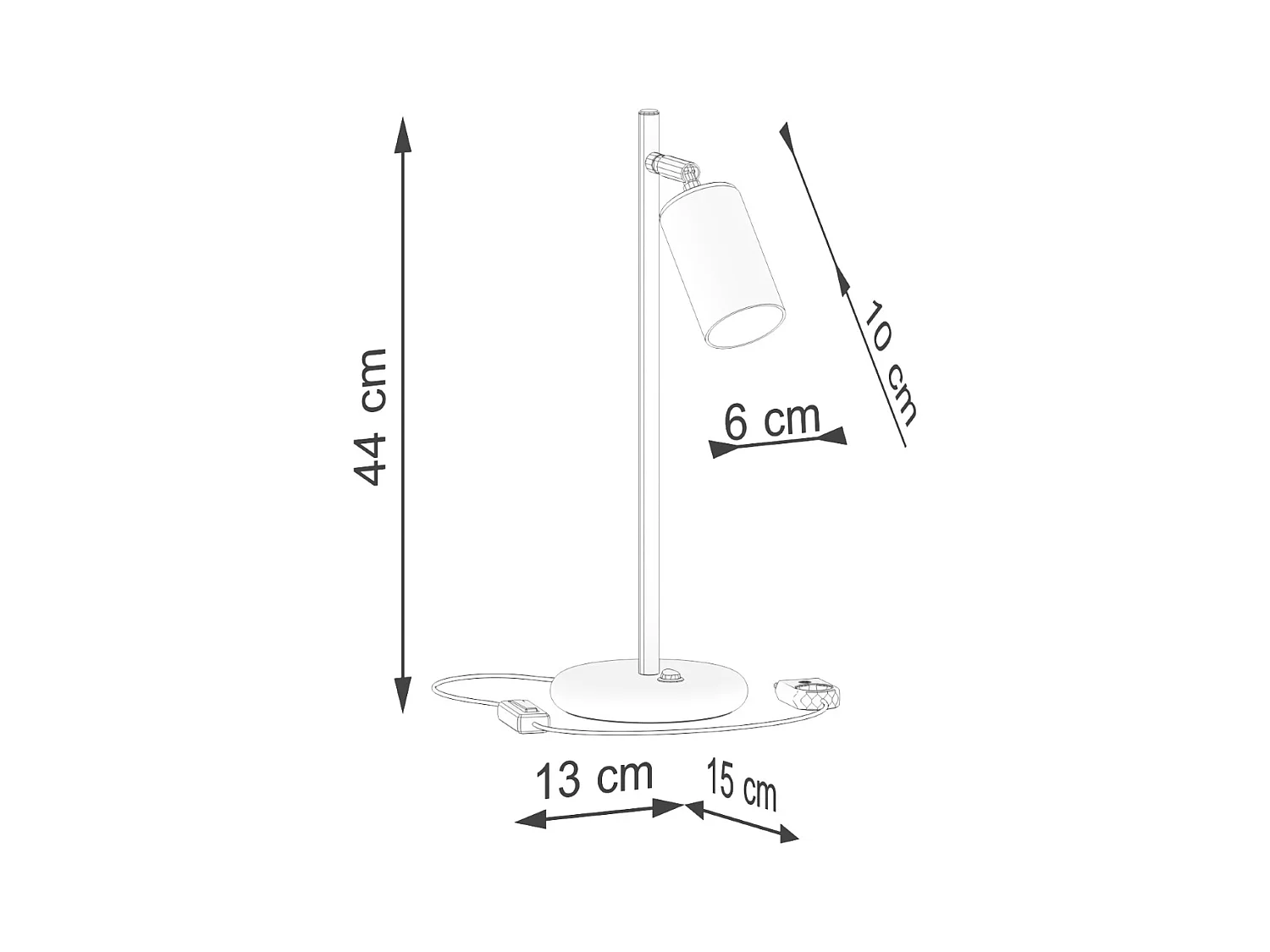 Lámparas De Escritorio Winx Moderno De Acero - 1 Fuentes Luminosas - L.13 X A.44 Cm - Oro Negro