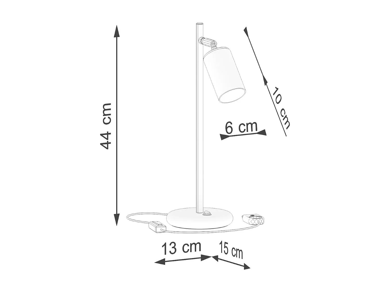 Lampes De Bureau Winx Moderne En Acier - 1 Sources Lumineuses - L.13 X H.44 Cm - Or Noir