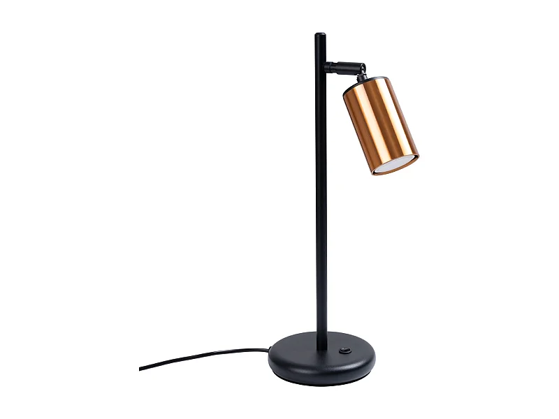 Lampade Da Scrivania Winx Moderno Di Acciaio - 1 Sorgenti Luminose - L.13 X A.44 Cm - Nero/Rame