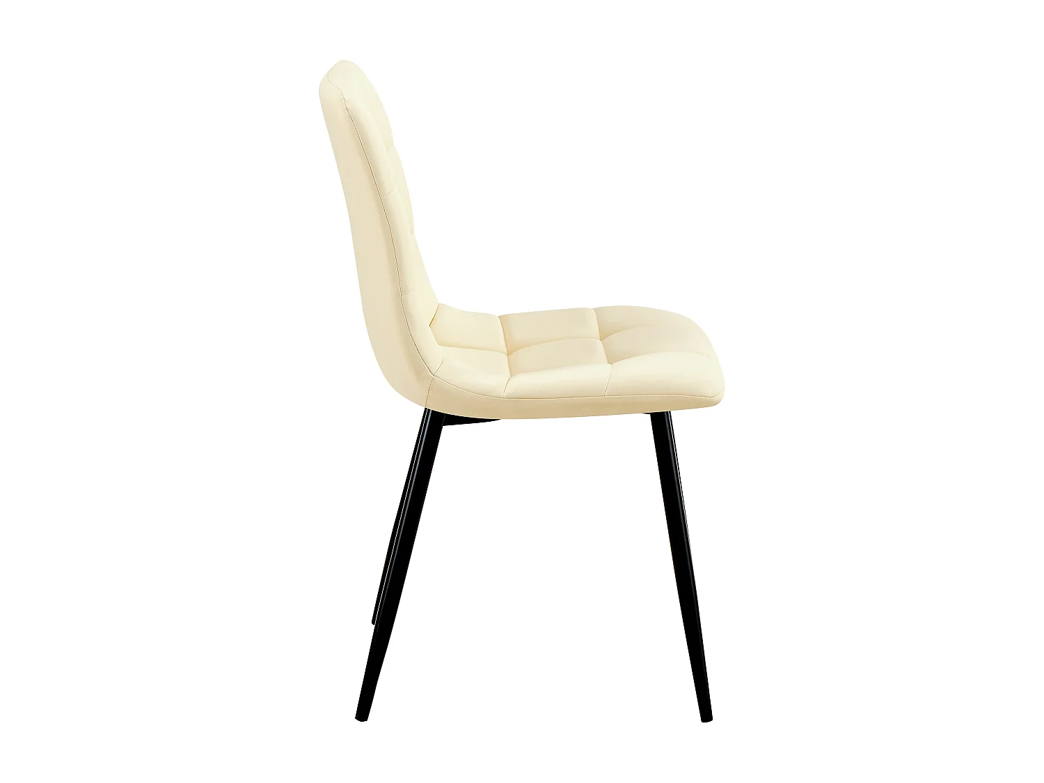 Lot de 4  chaise salle à manger - Similicuir - Crème - Antibes