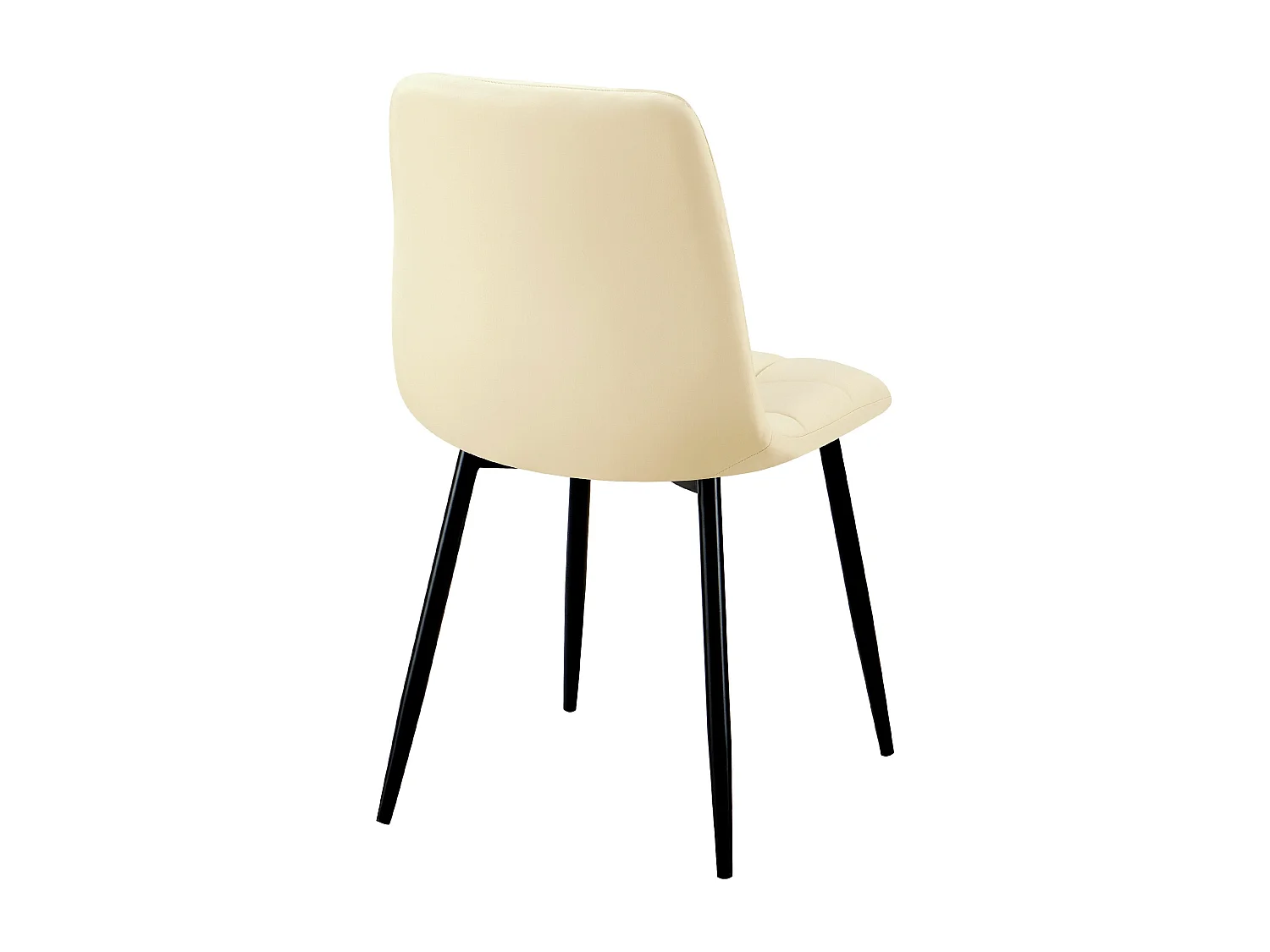 Lot de 4  chaise salle à manger - Similicuir - Crème - Antibes