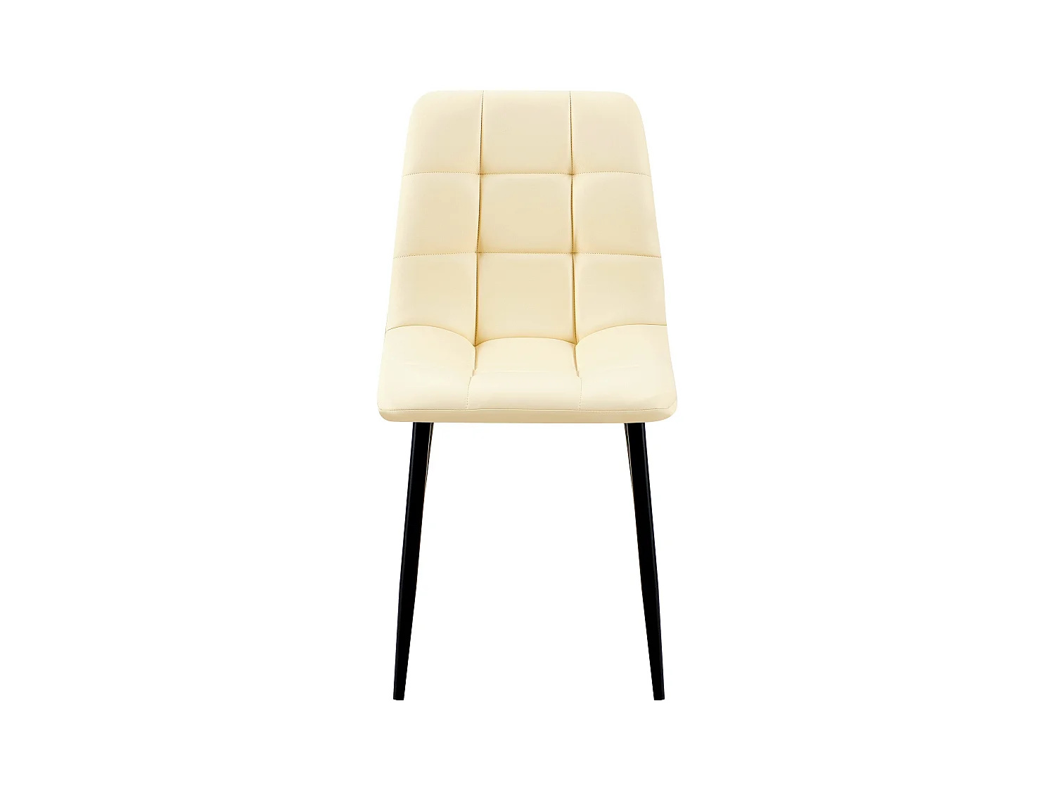 Lot de 4  chaise salle à manger - Similicuir - Crème - Antibes