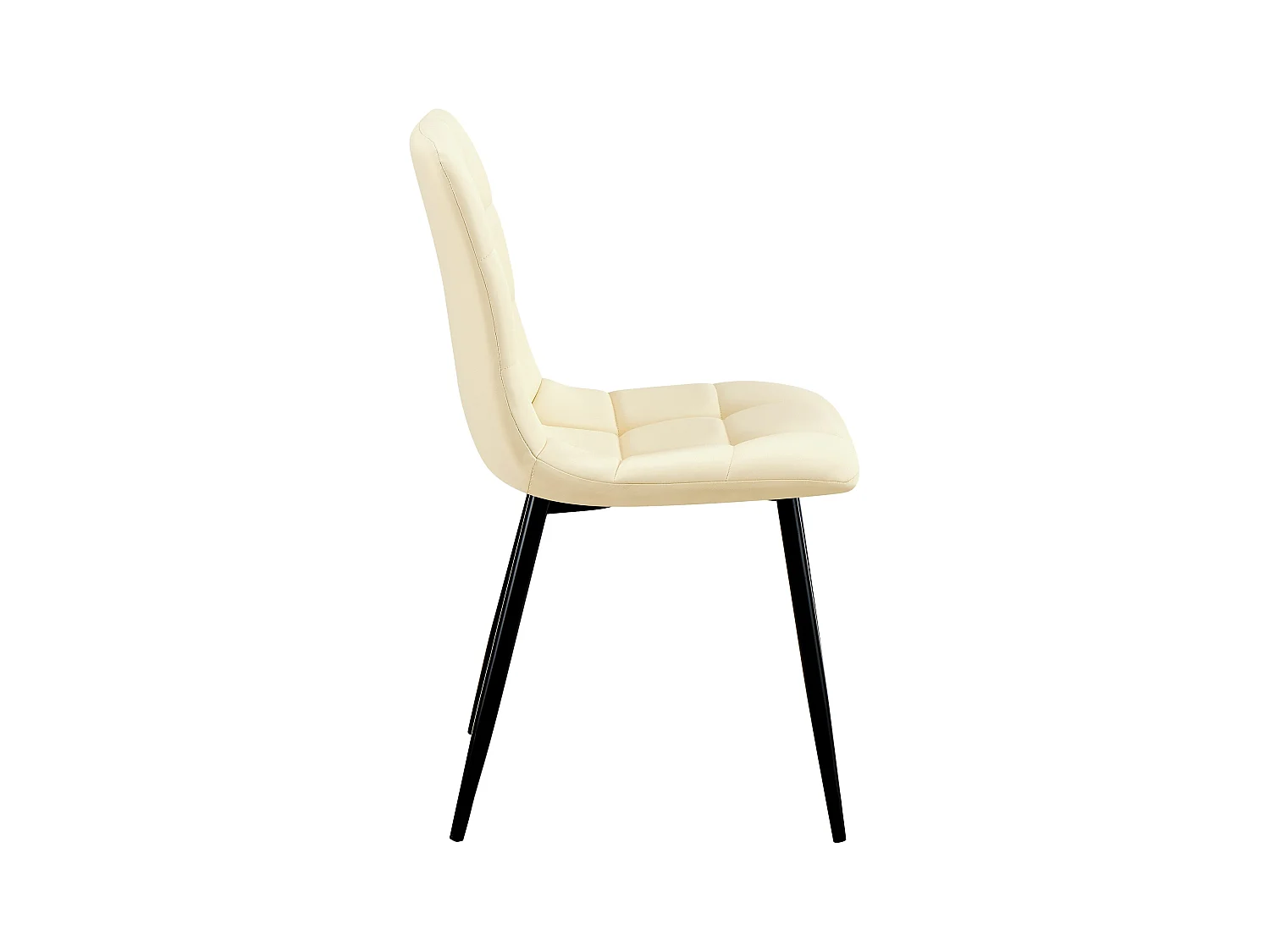 Lot de 4  chaise salle à manger - Similicuir - Crème - Antibes