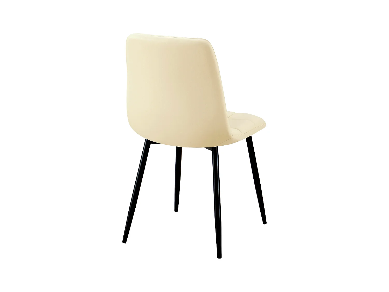 Lot de 4  chaise salle à manger - Similicuir - Crème - Antibes