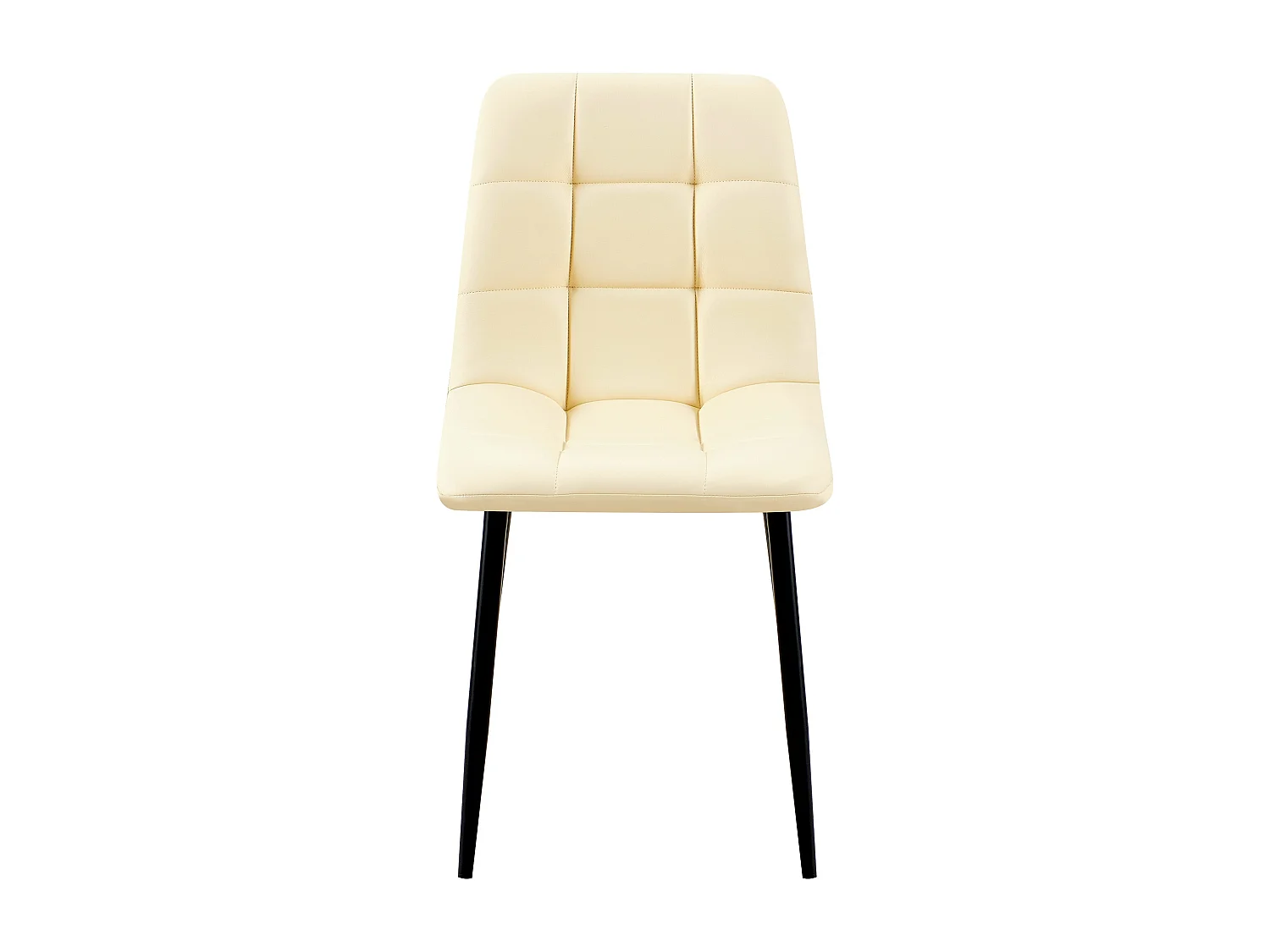 Lot de 4  chaise salle à manger - Similicuir - Crème - Antibes