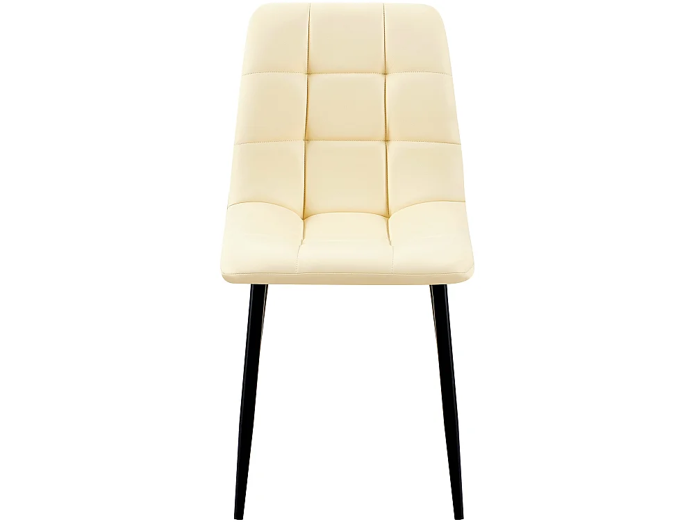 Lot de 4  chaise salle à manger - Similicuir - Crème - Antibes
