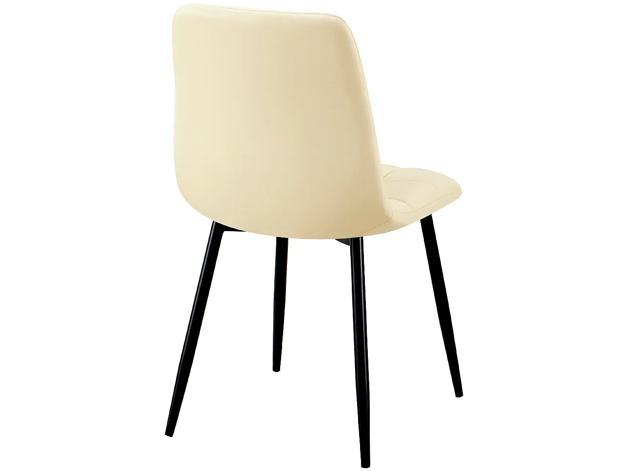 Lot de 4  chaise salle à manger - Similicuir - Crème - Antibes