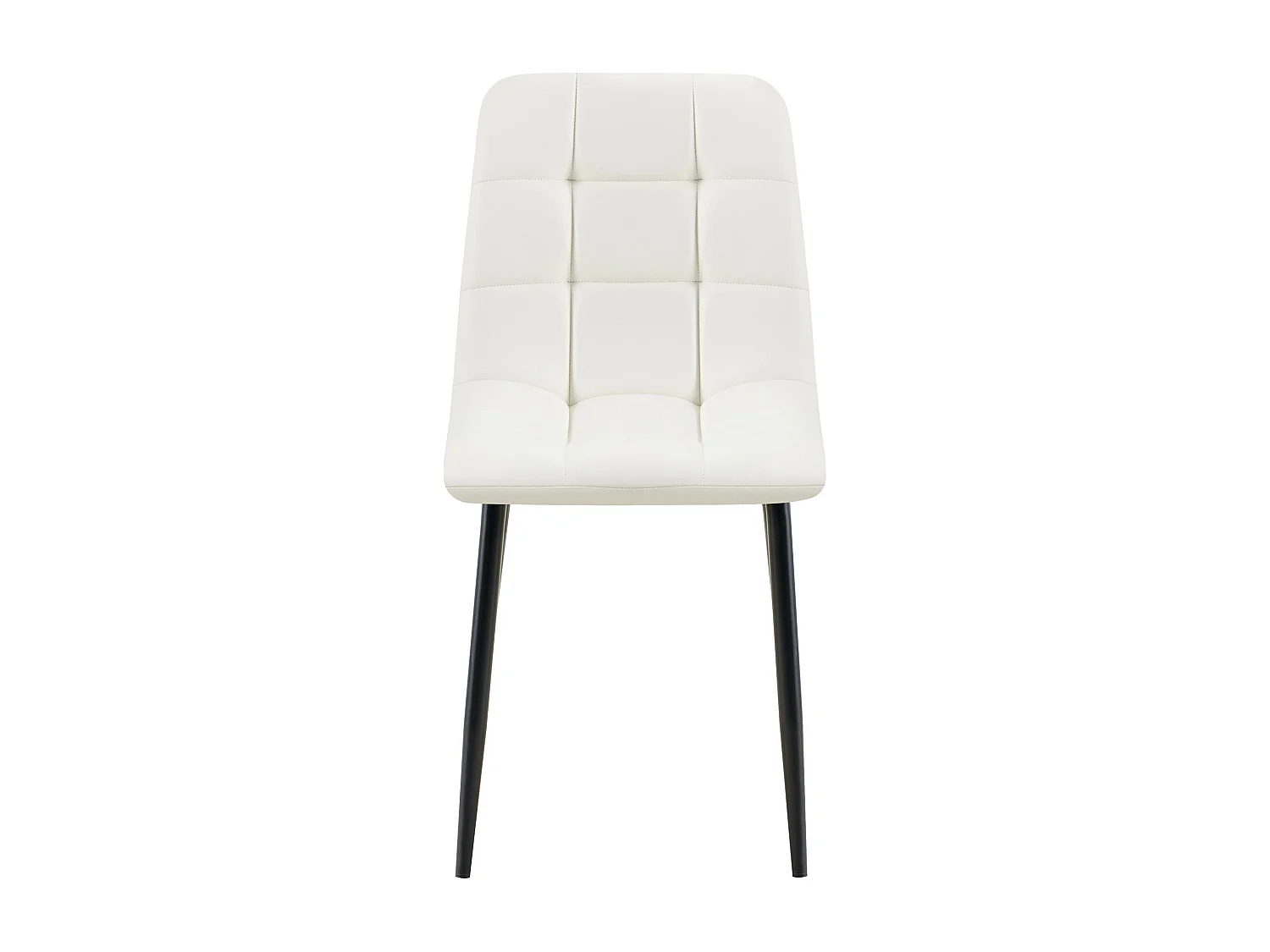 Lot de 4  chaise salle à manger - Similicuir - Blanc - Antibes