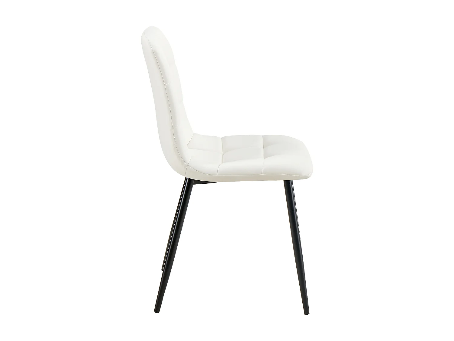 Lot de 4  chaise salle à manger - Similicuir - Blanc - Antibes