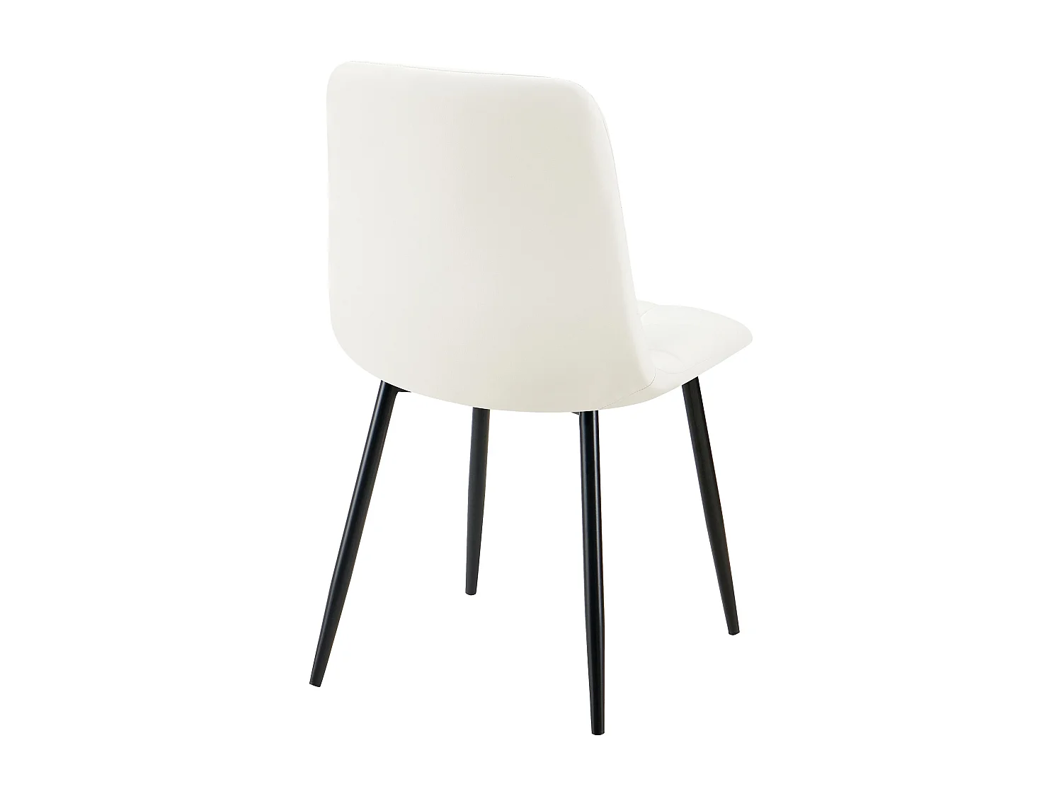 Lot de 4  chaise salle à manger - Similicuir - Blanc - Antibes