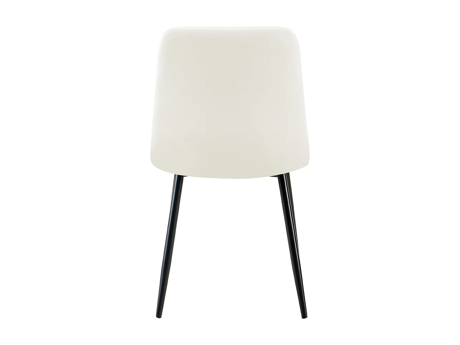 Lot de 4  chaise salle à manger - Similicuir - Blanc - Antibes