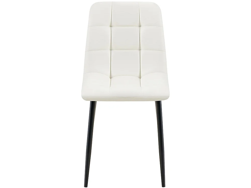 Lot de 4  chaise salle à manger - Similicuir - Blanc - Antibes
