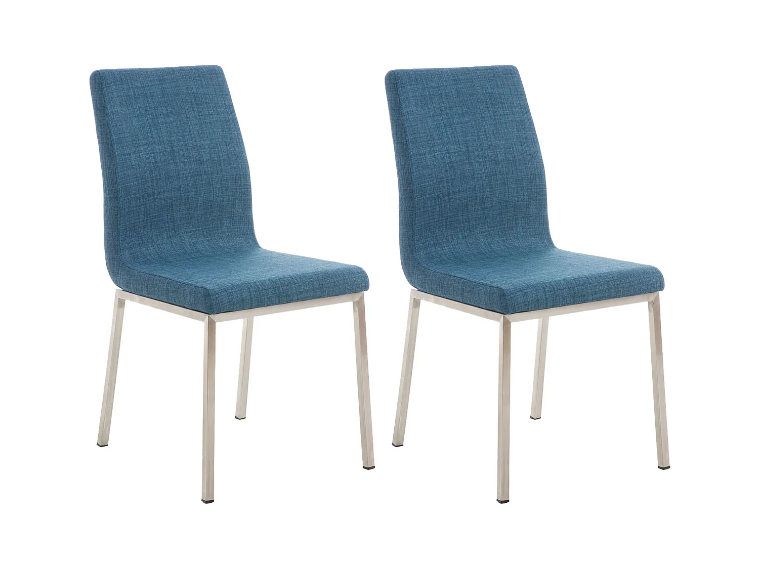 Lot de 2  chaise salle à manger - Tissu - Bleu - Colmar