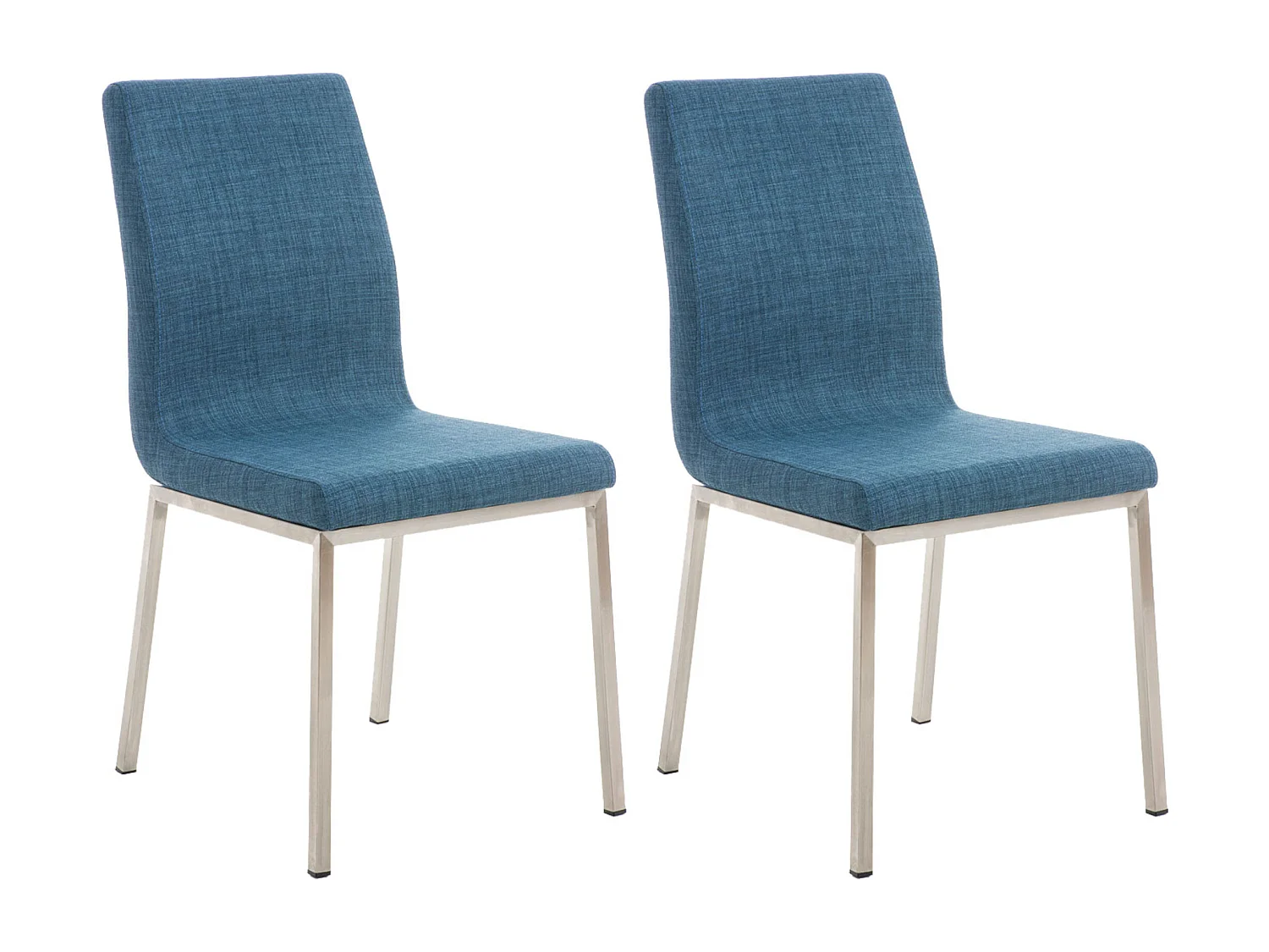 Lot de 2  chaise salle à manger - Tissu - Bleu - Colmar