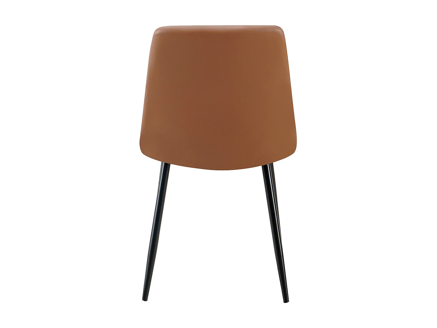 Lot de 4  chaise salle à manger - Similicuir - Marron foncé - Antibes