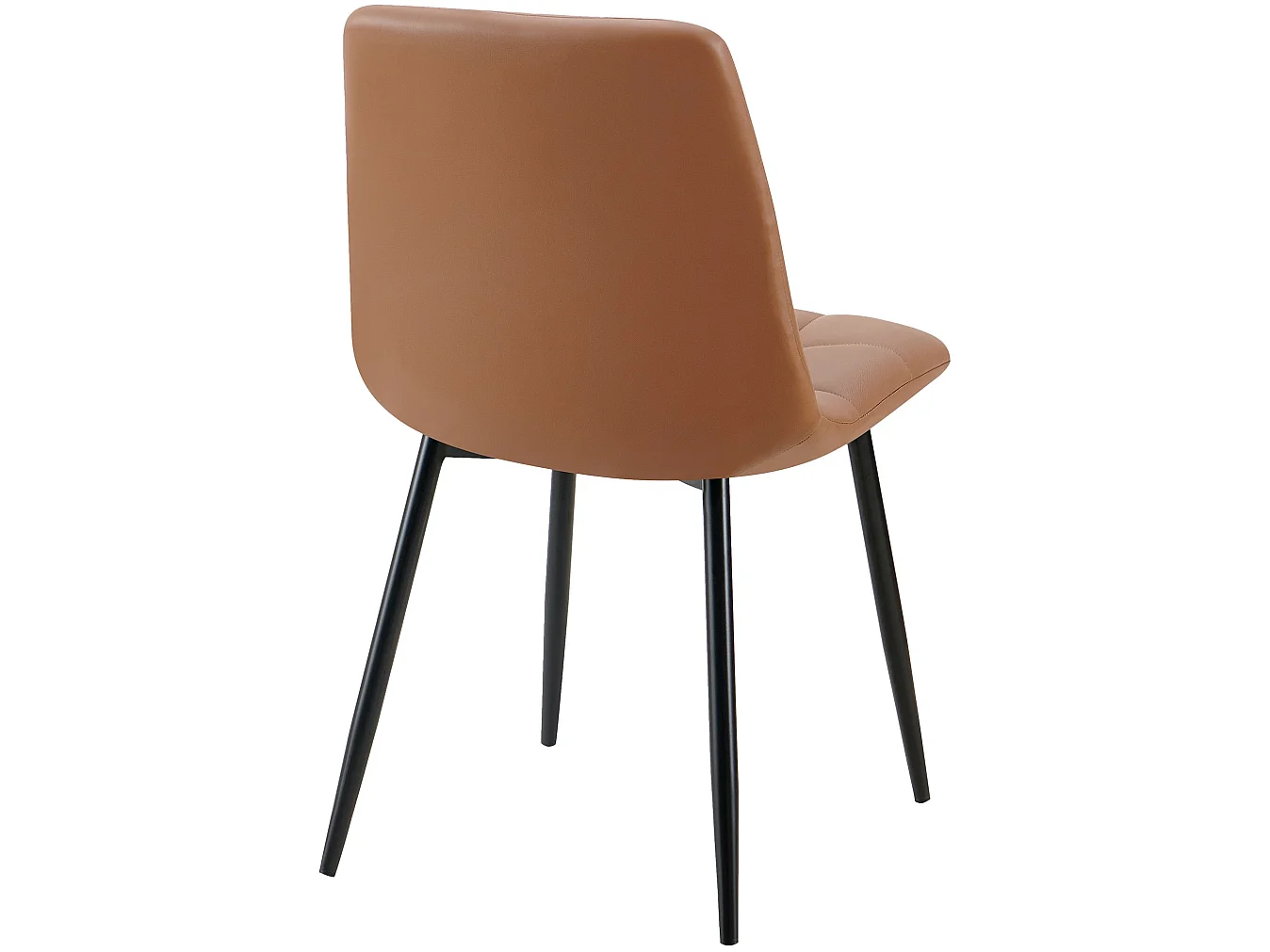 Lot de 4  chaise salle à manger - Similicuir - Marron foncé - Antibes